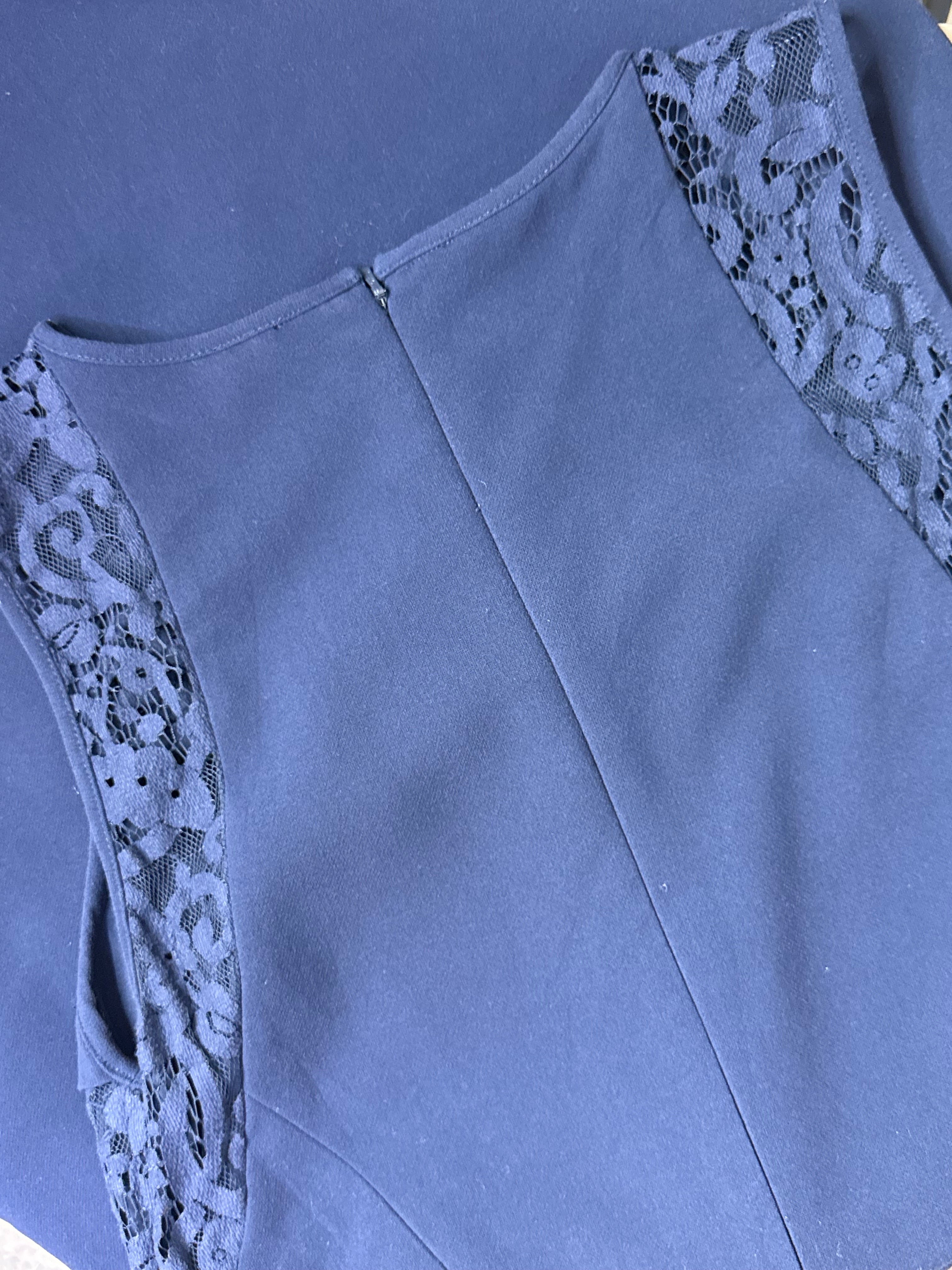 Whistles Navy Blue Lace Trim Shift Dress – UK 10 / US 6 | Medium