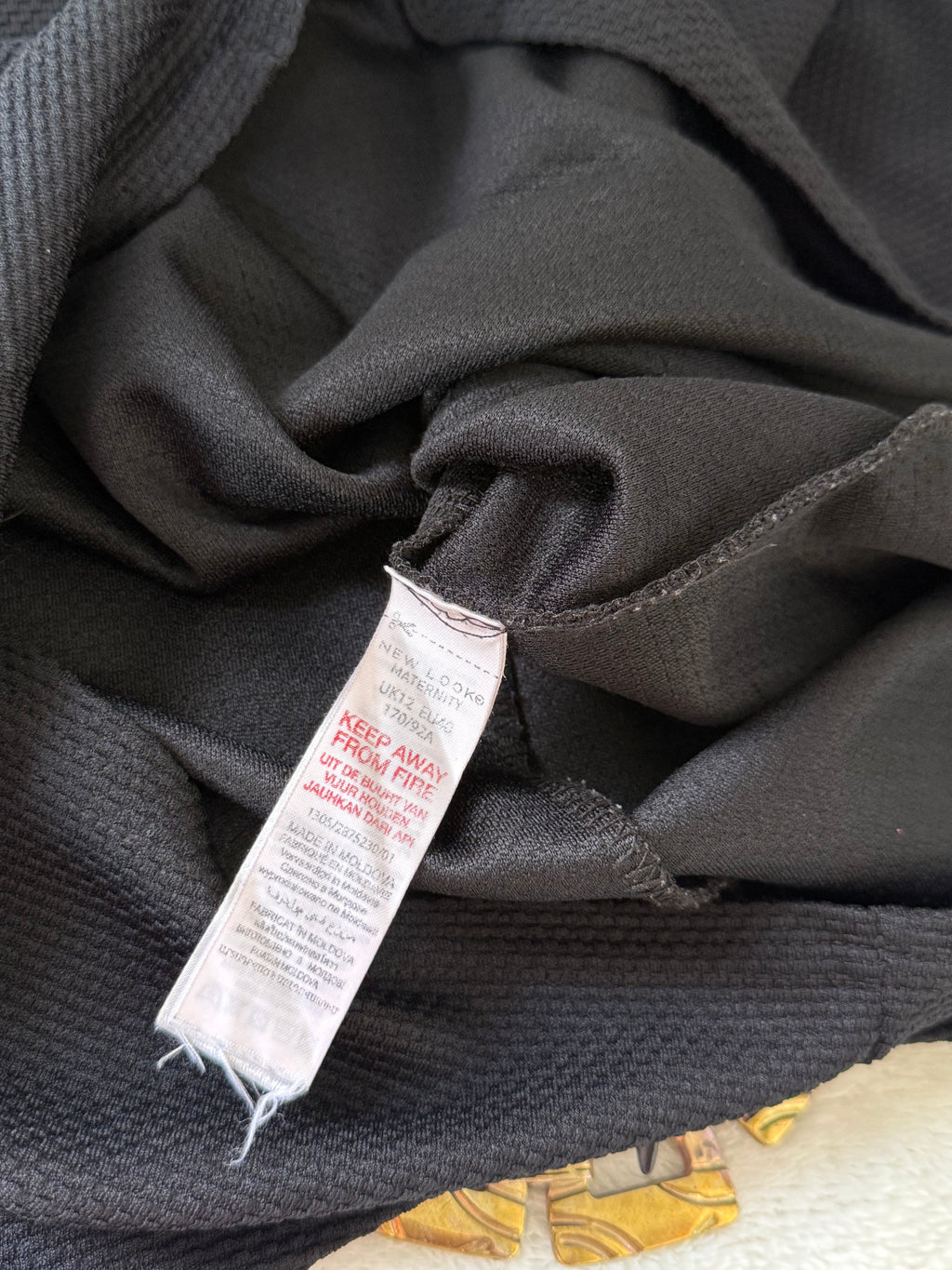 Black Sleeveless Textured Maternity Dress | UK 12 (Preloved)