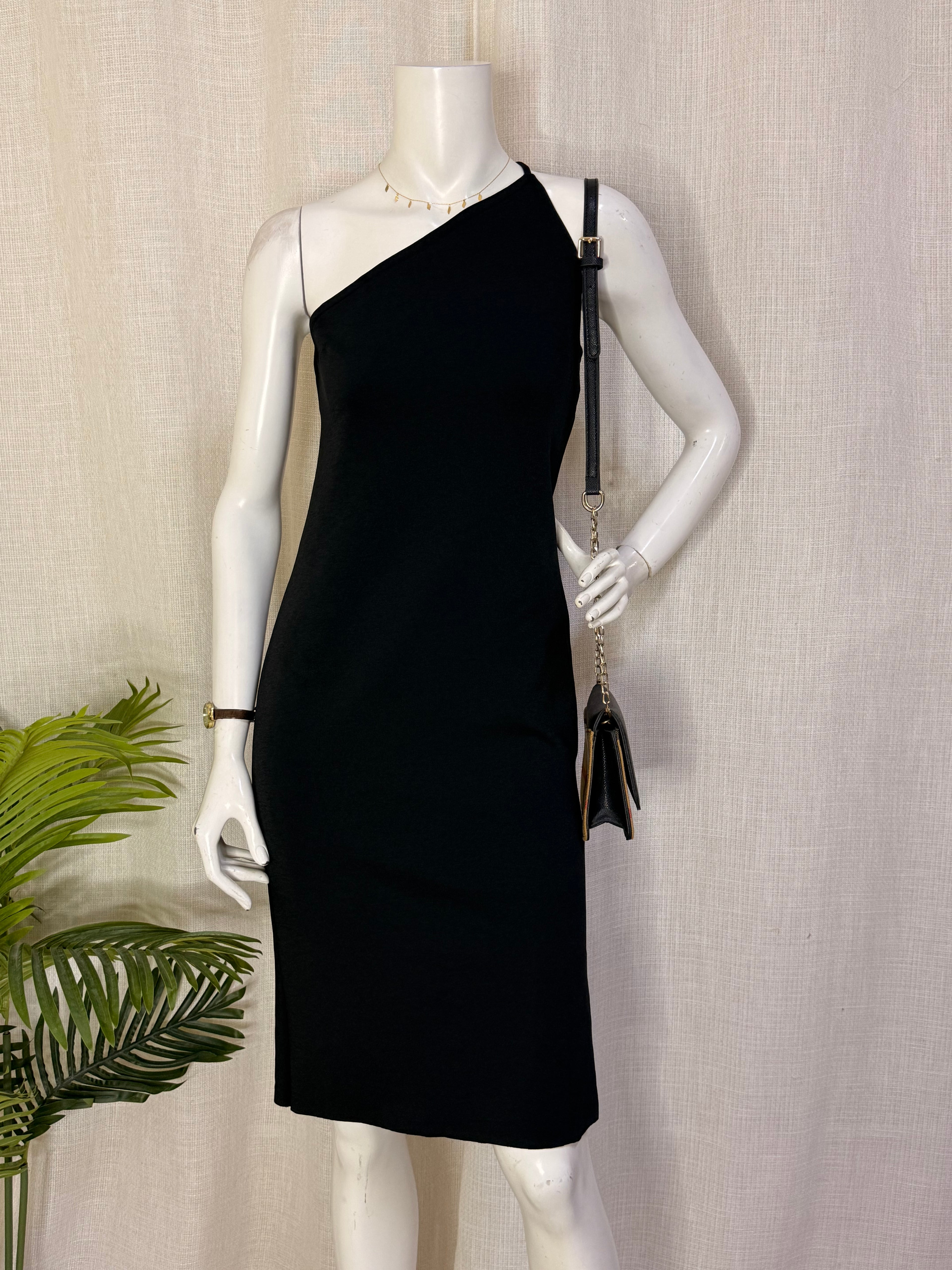 Zara Cowl Neck Asymmetric One-Shoulder Midi Dress – Size S / UK 8 | NWT