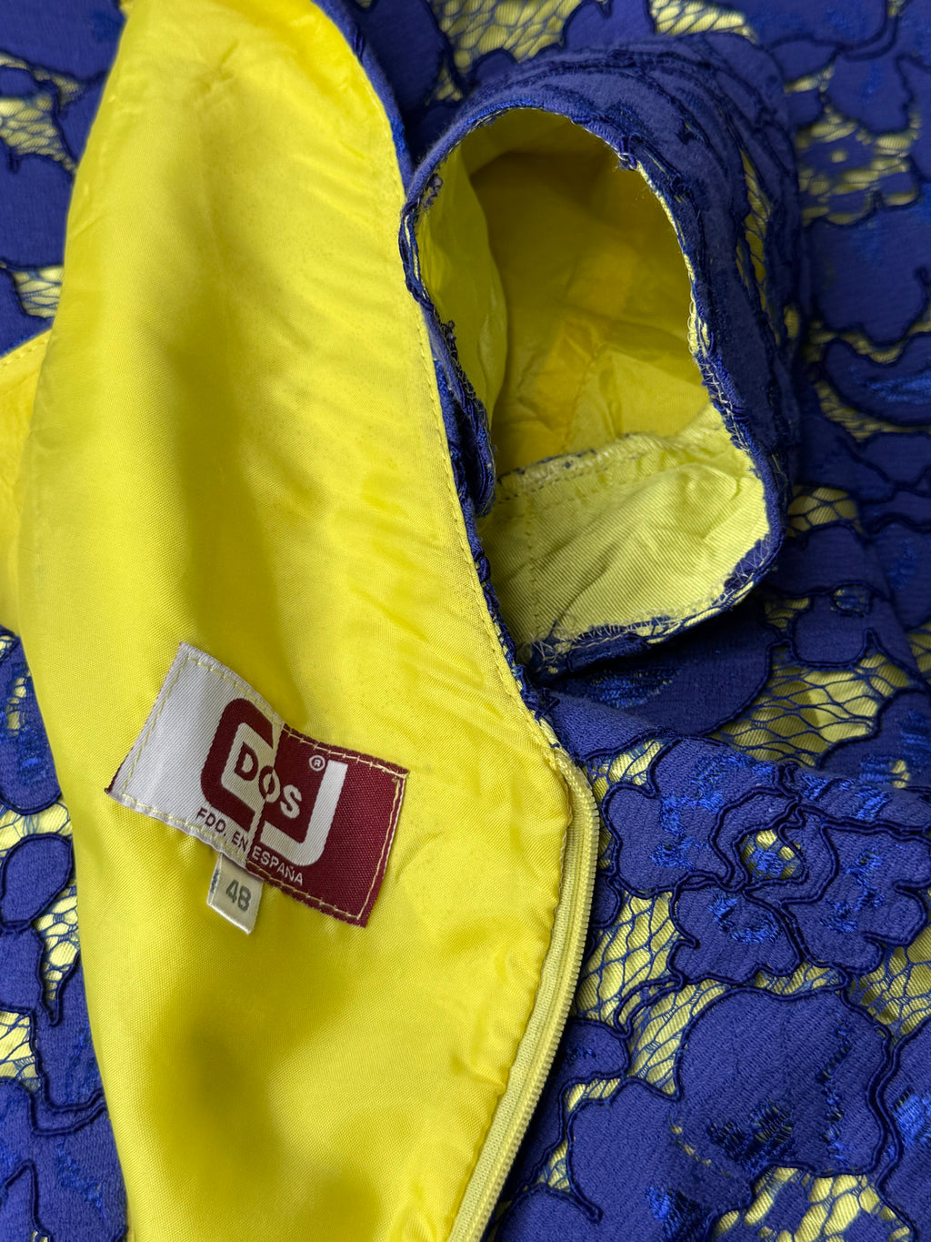 DOS ESPANA Royal Blue Floral Lace Dress | UK 20 / EUR 48