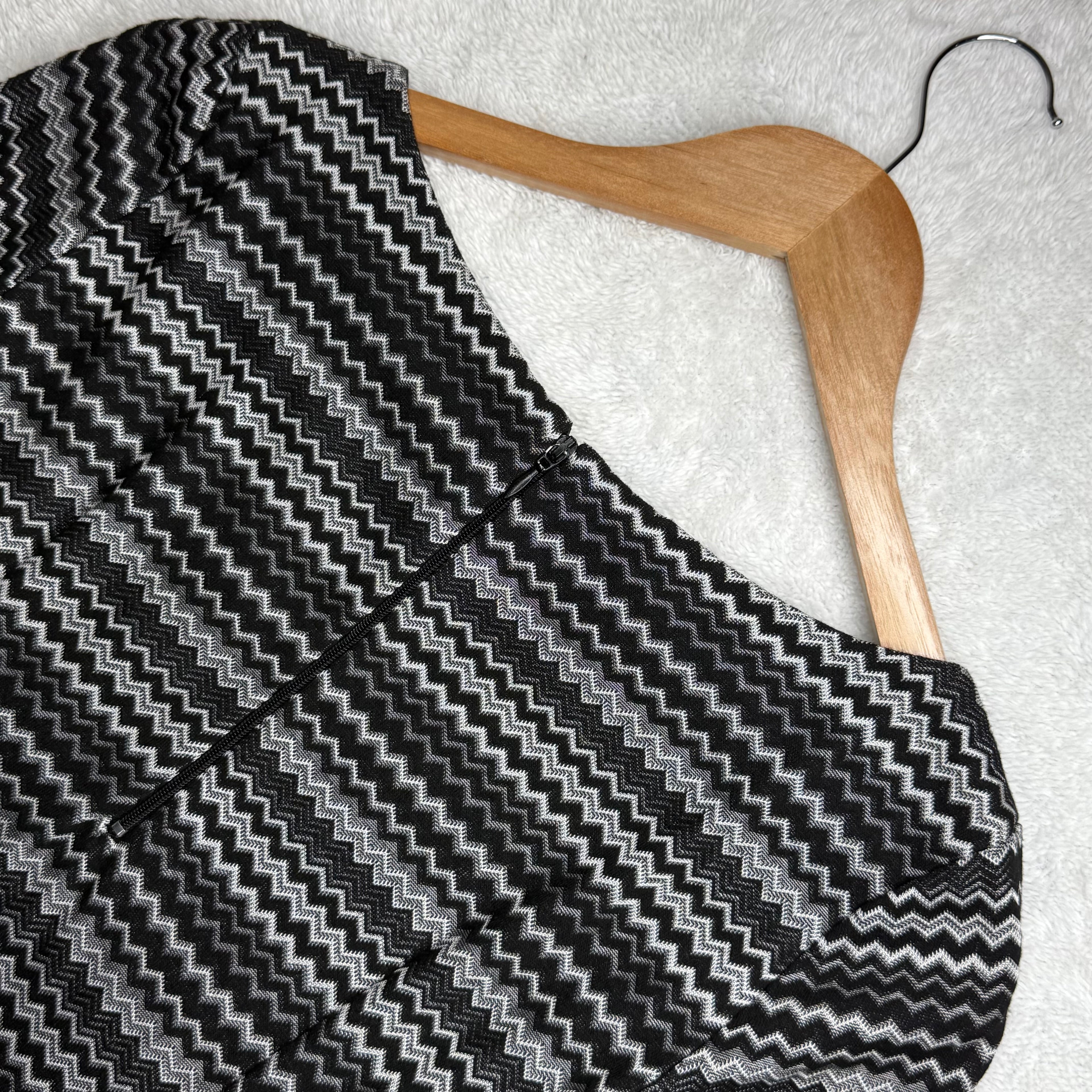 Joseph Ribkoff Black & White Zigzag Print Dress