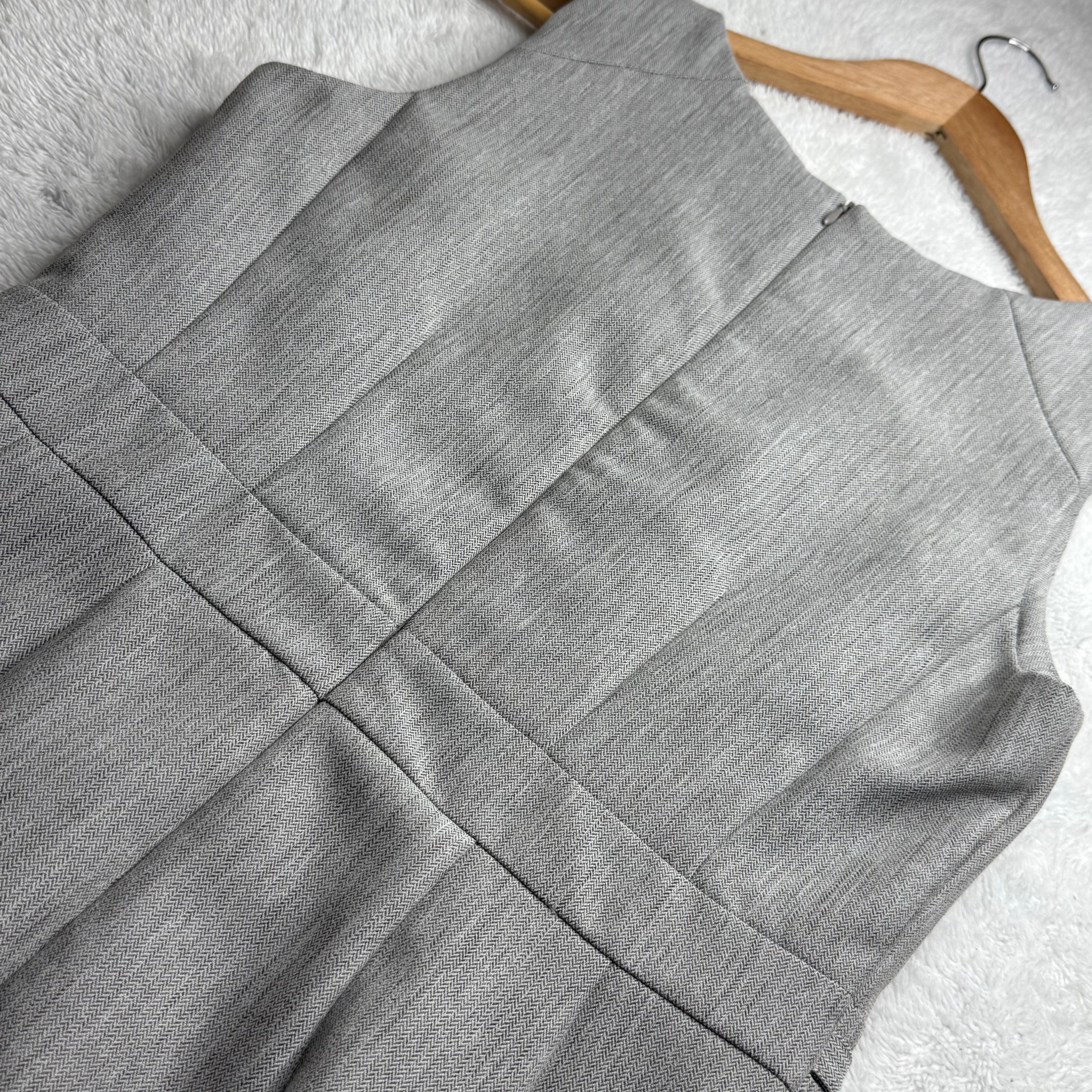 Primark Grey Textured Dress with Silver Belt Detail