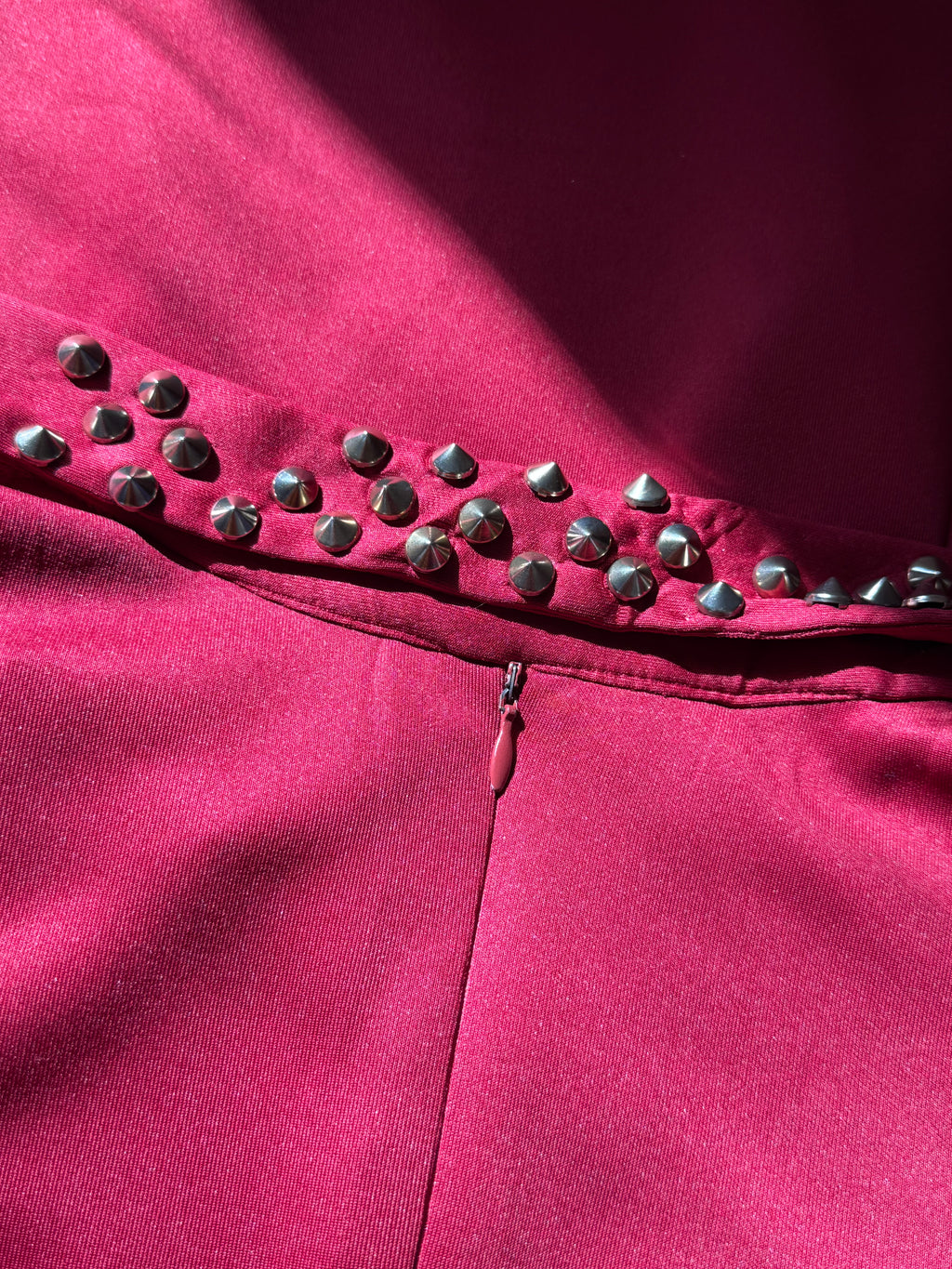 Glam Preloved QUIZ Wine Red Studded Peplum Occasion Dress - EU 42 | Dubai Party Wear