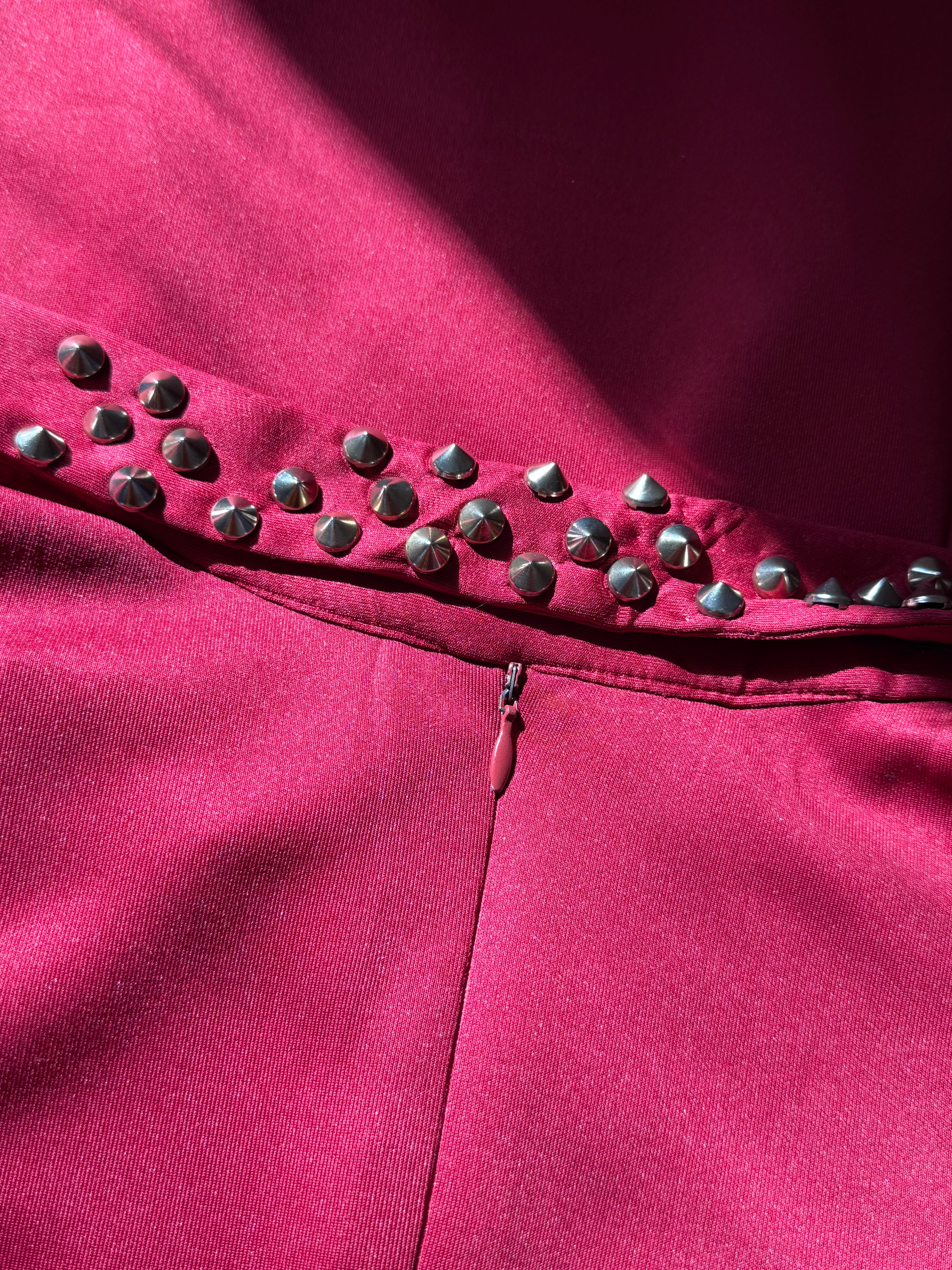 Glam Preloved QUIZ Wine Red Studded Peplum Occasion Dress - EU 42 | Dubai Party Wear