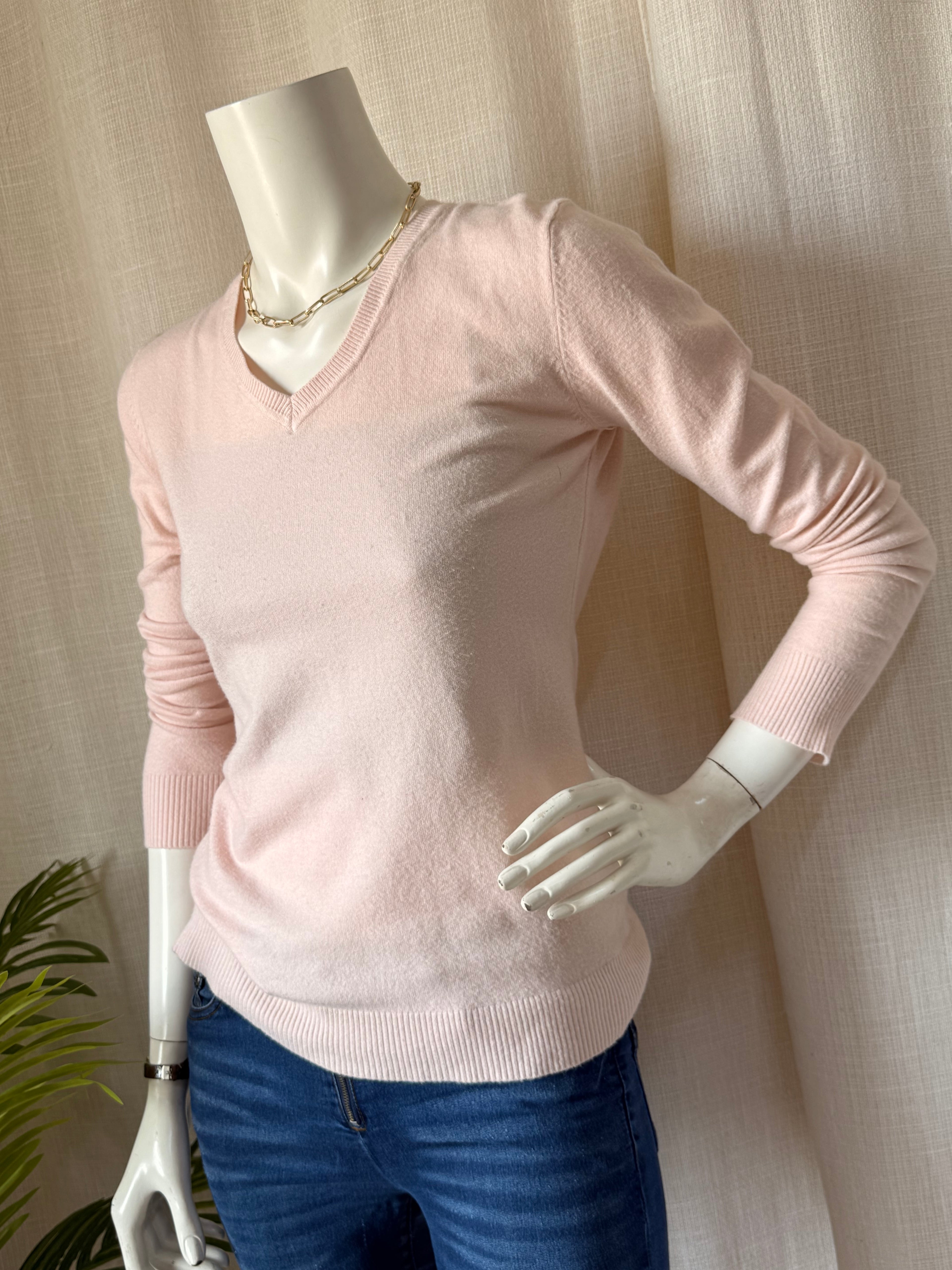 EVIS Blush Pink V-Neck Knit | Small