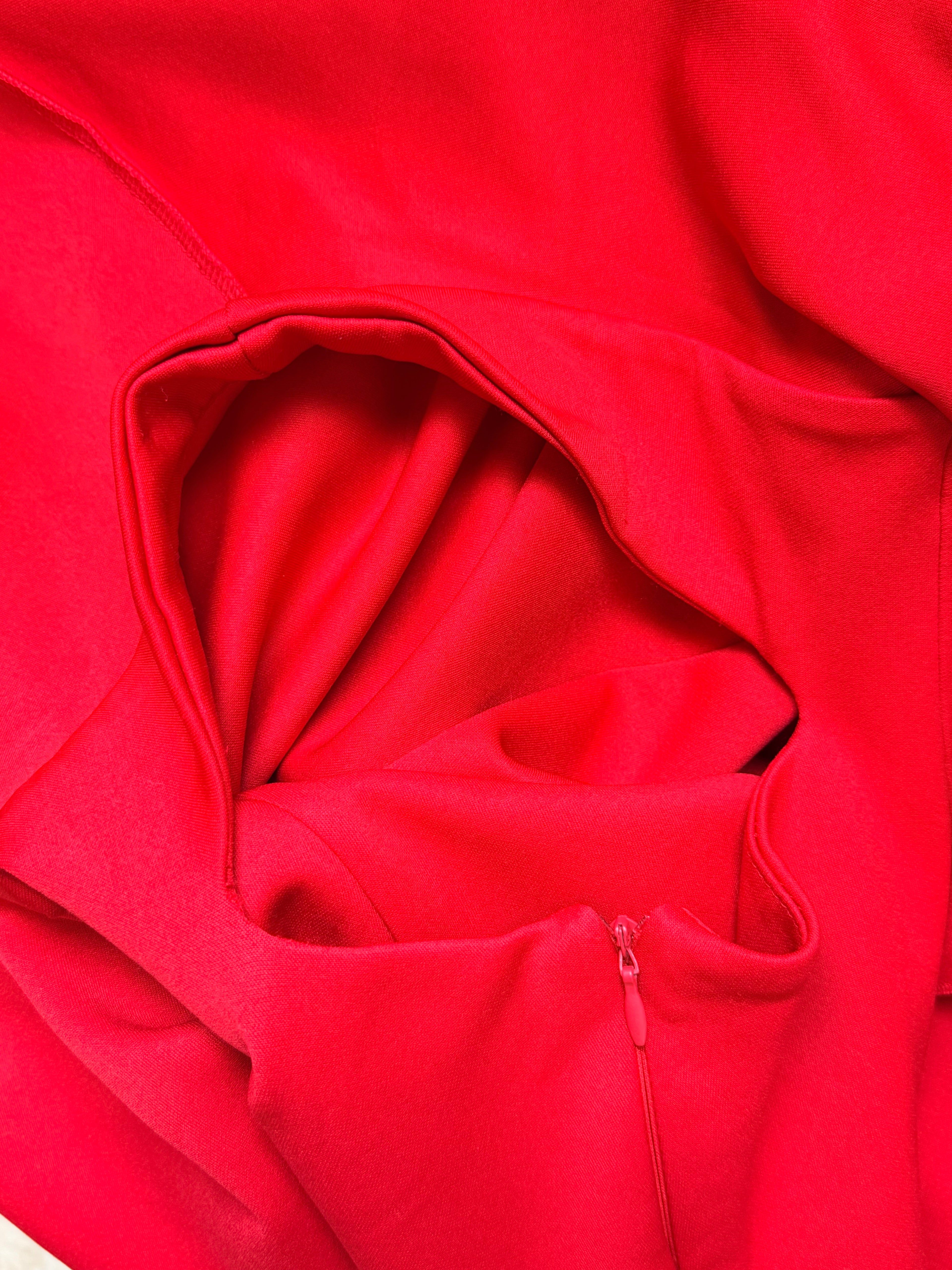 QUIZ Red Off-the-Shoulder Maxi Dress | Bardot Ruffle Evening Gown | UK 14 / EUR 42