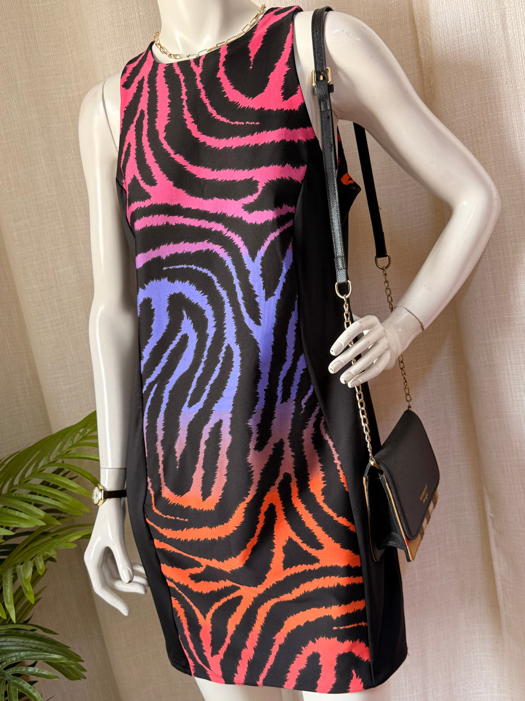 🌈 Bold & Bright: Athmosphere Zebra Print Dress (UK 16)
