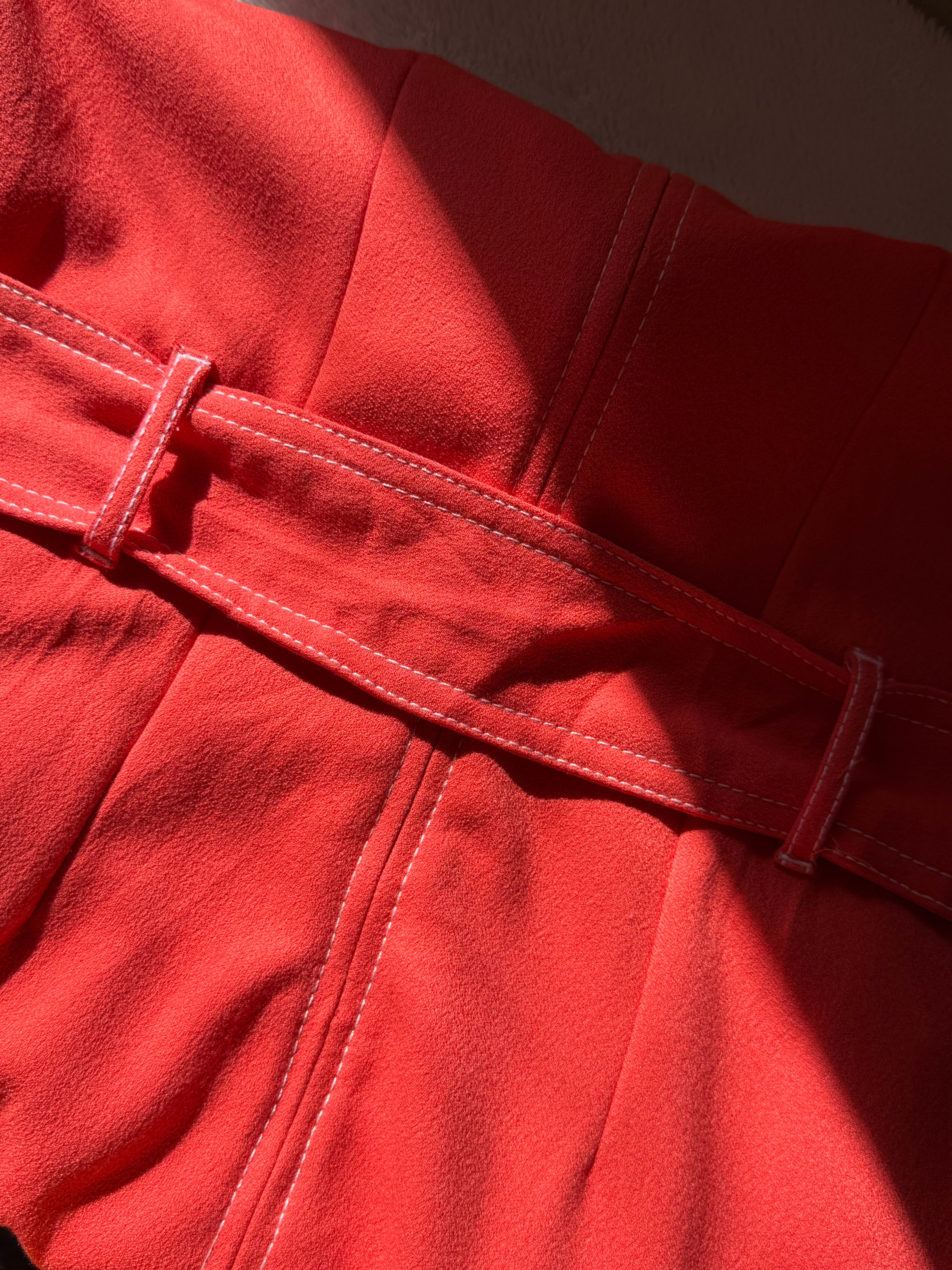 Chic Preloved NEXT Coral Belted V-Neck Dress - UK 12 | UAE Fashion