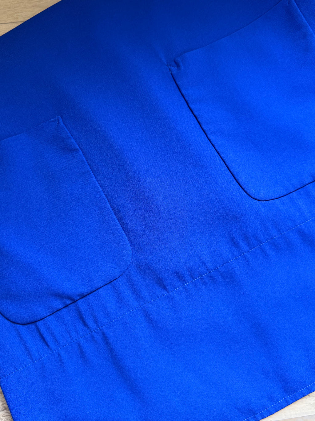 A|wear Cobalt Blue V-Neck Shift Dress with Front Pockets
