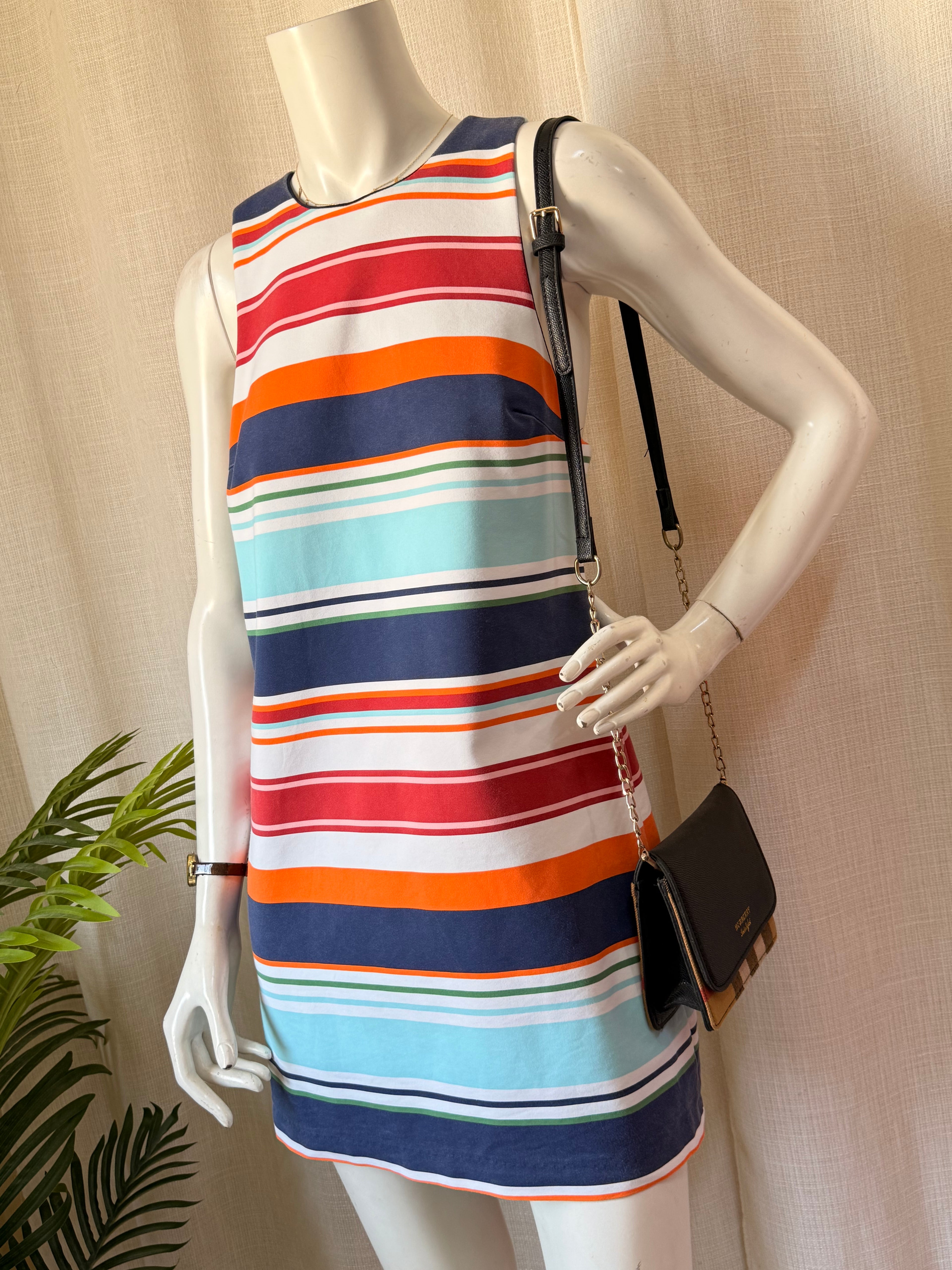 Zara Trafaluc Multi-Color Striped Cut-Out Shift Mini Dress (Size M / EUR M / US M)