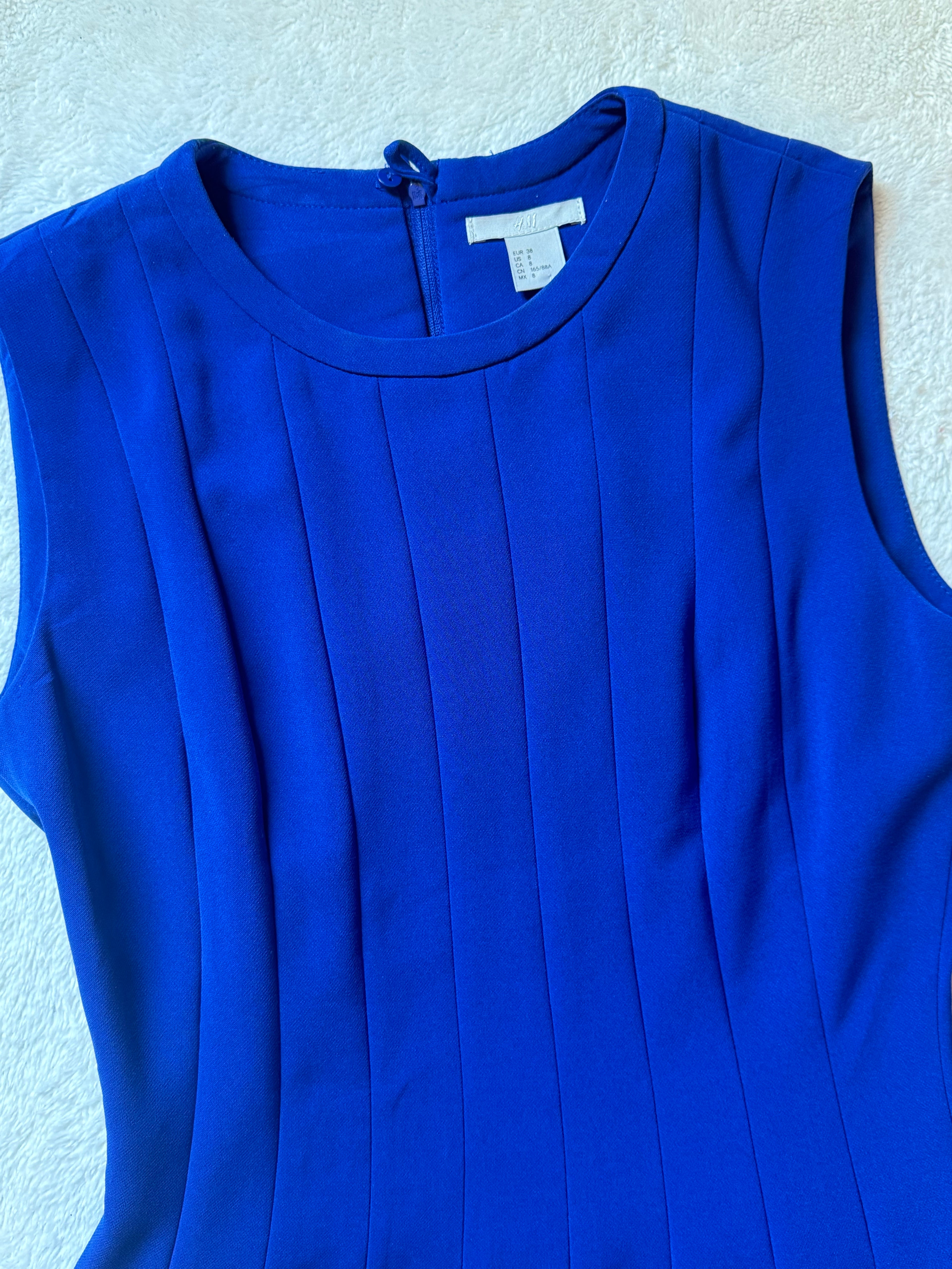 H&M NWT Royal Blue Fit & Flare Dress (US 8)