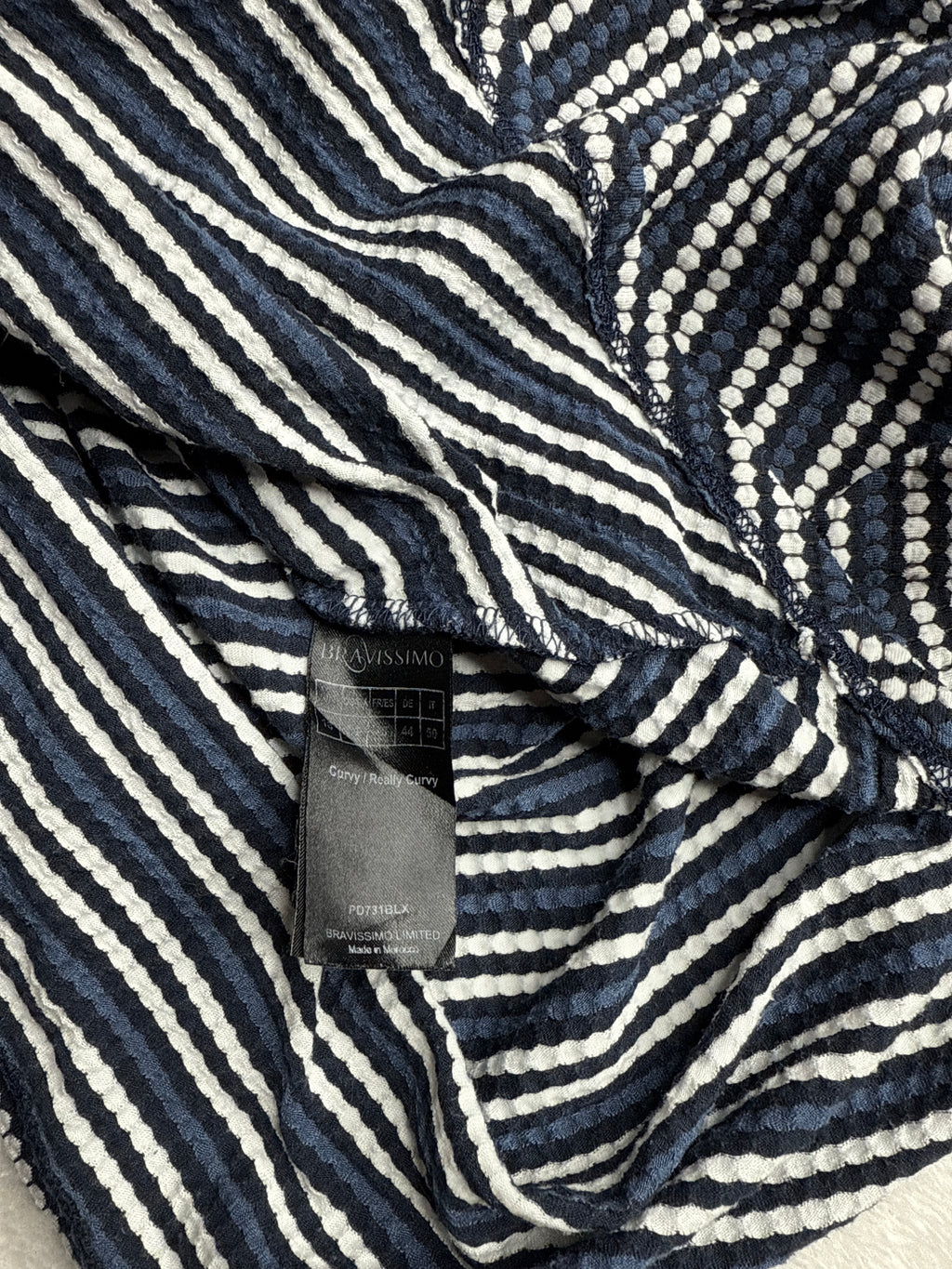 Striped Knit Dress with Twist Front (18 / 3XL)