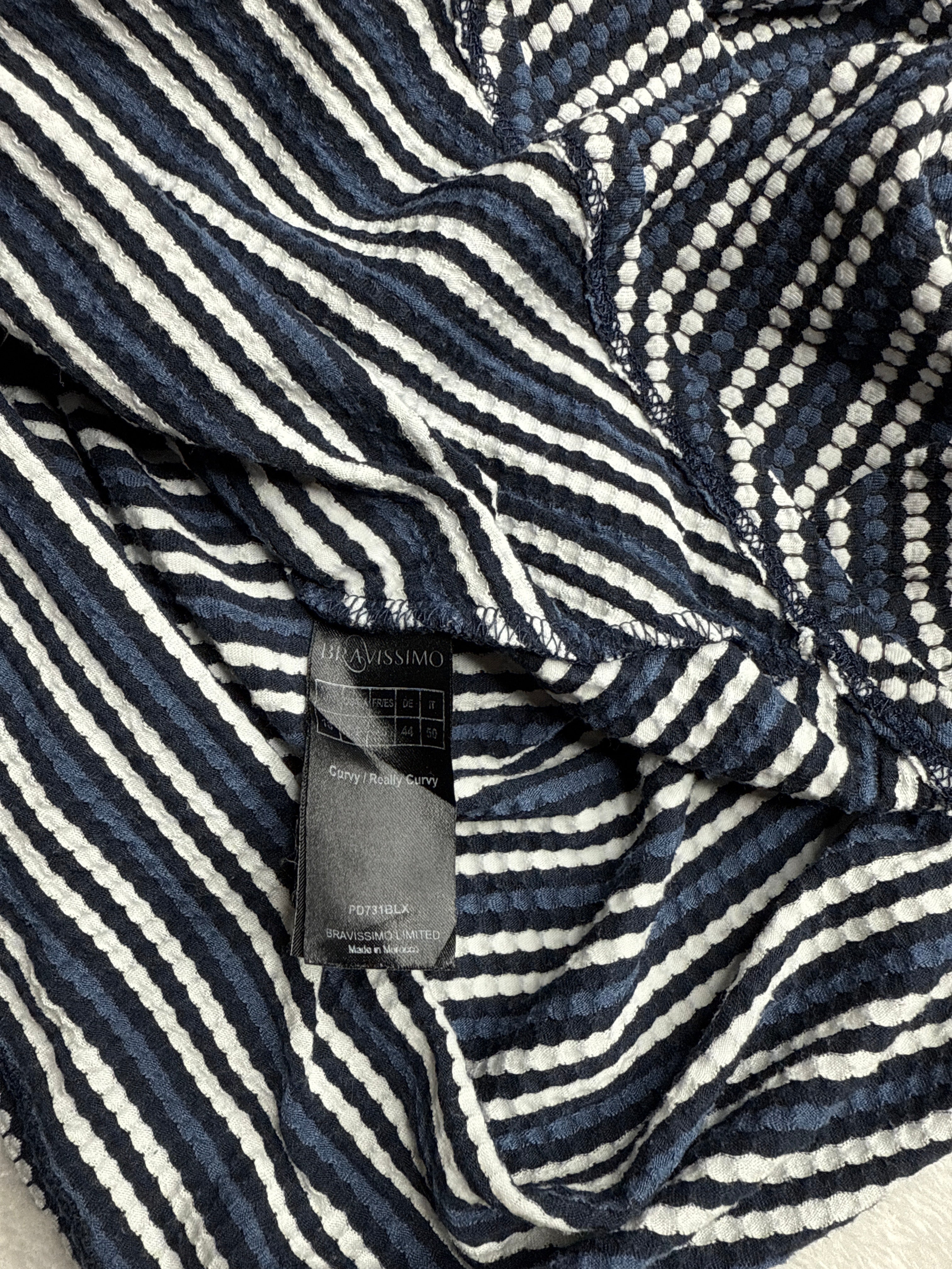 Striped Knit Dress with Twist Front (18 / 3XL)