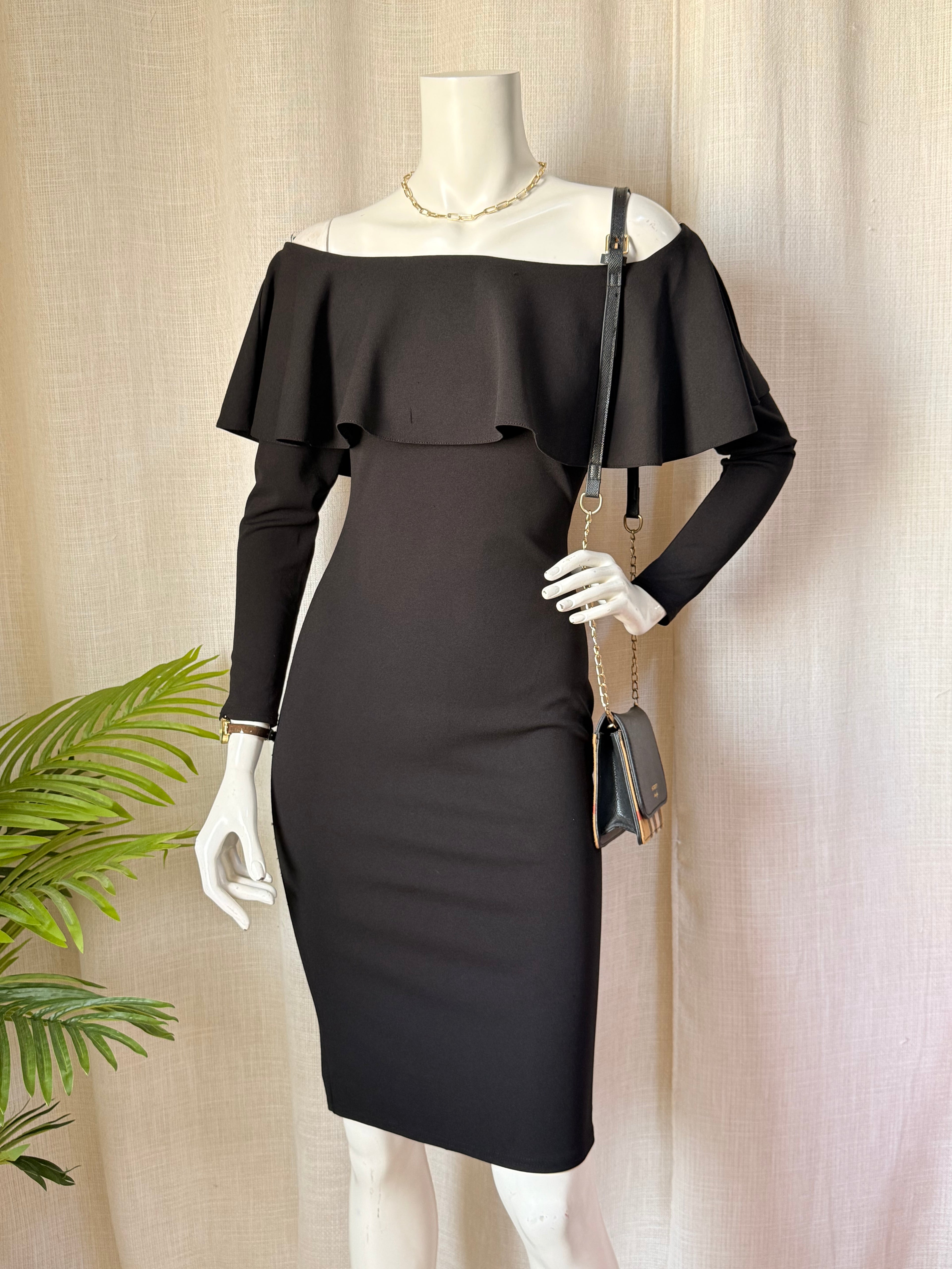 🖤 ADLIB Off-Shoulder Black Dress