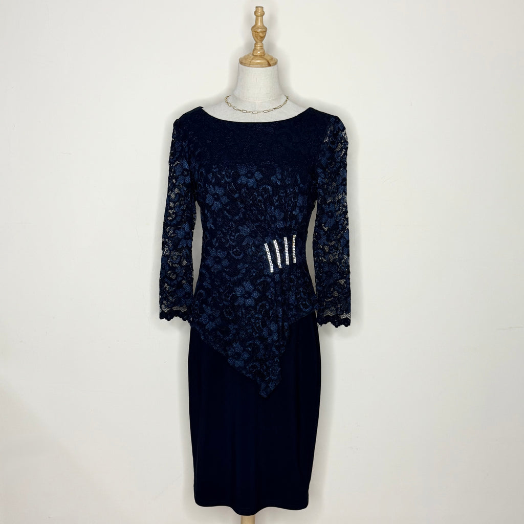 Joseph Ribkoff Navy Blue Lace Dress