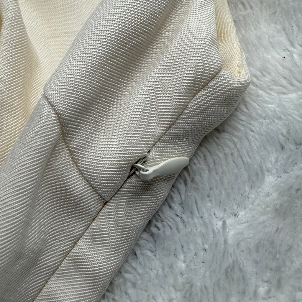 Mango White Linen V-Neck Mini Dress
