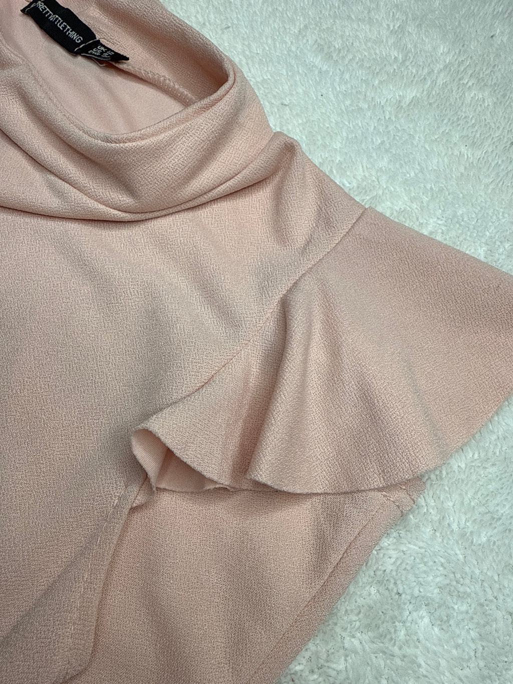 Pretty Little Things Pink Ruffle Sleeve Dress (UK 12 / Medium)