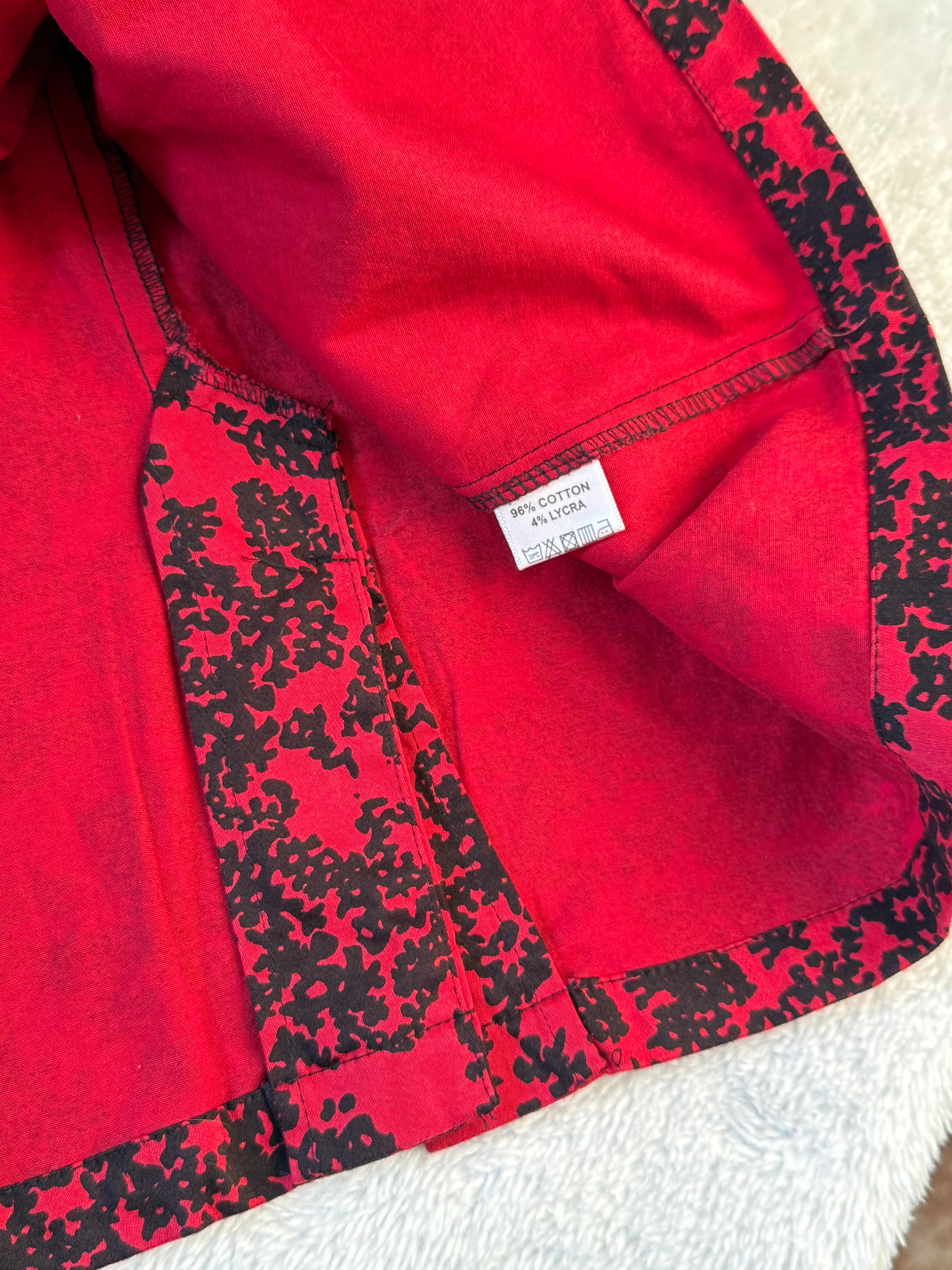 Adini Red & Black Print Sleeveless Dress | MEDIUM