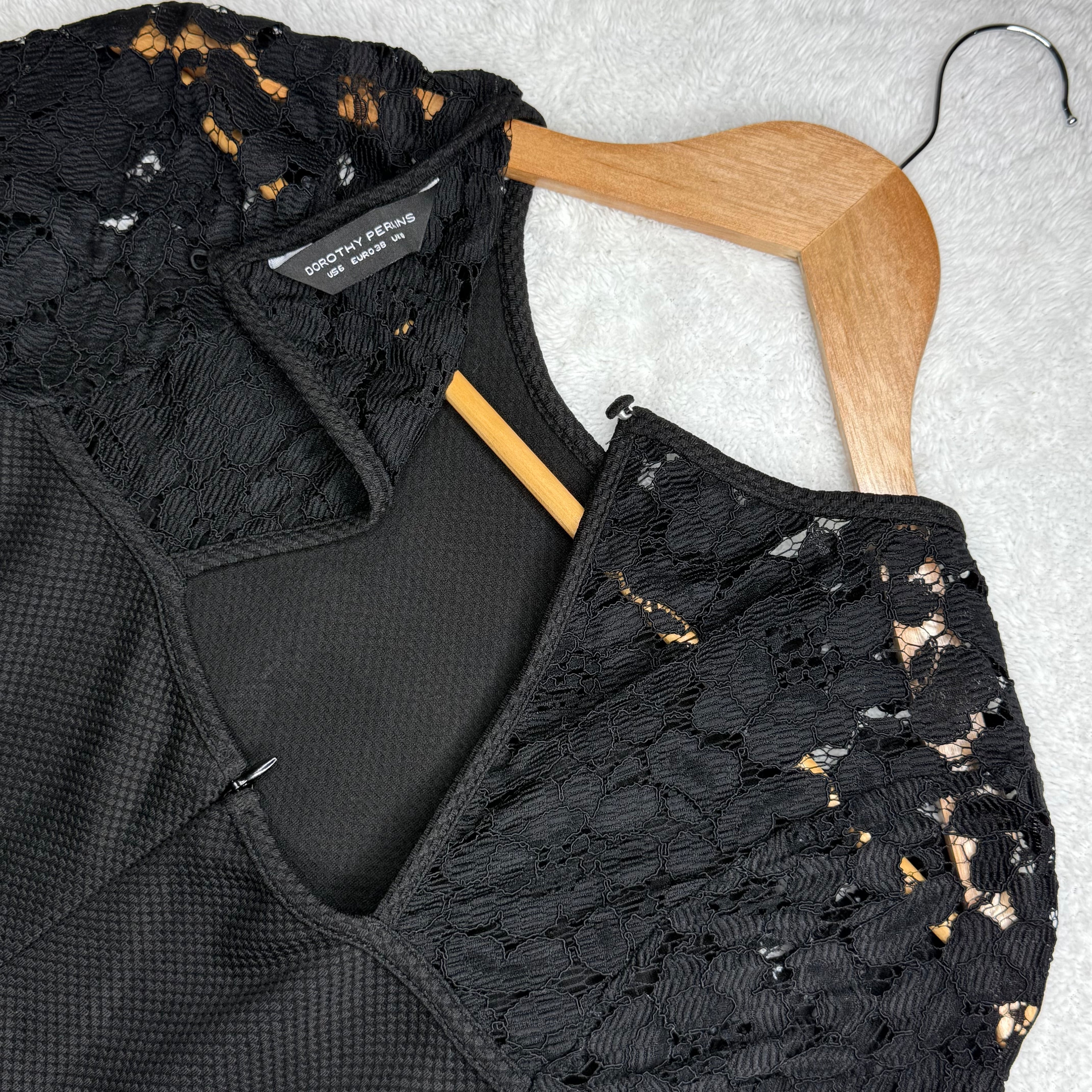 Dorothy Perkins Black Lace Fit-and-Flare Dress