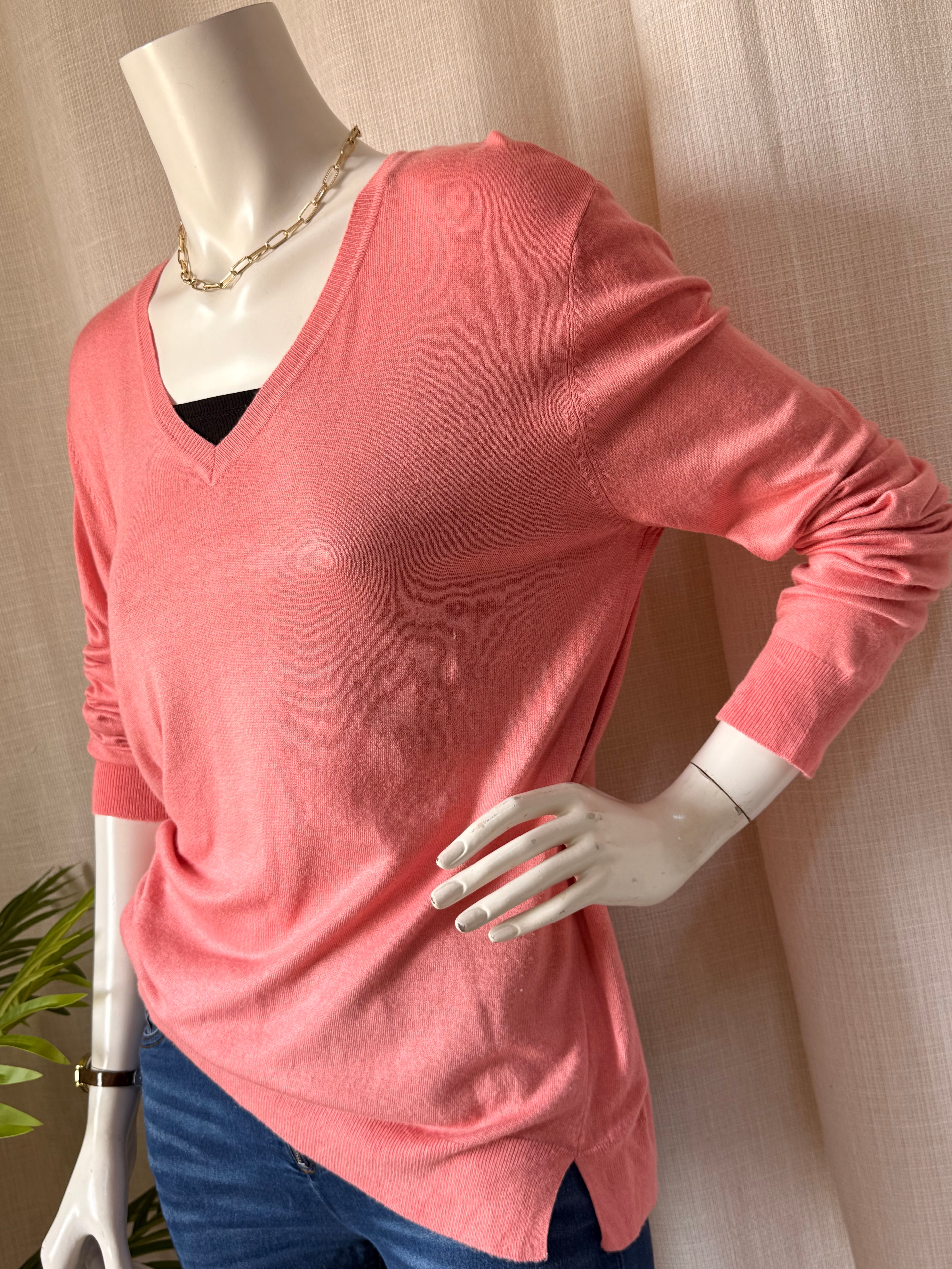 George Watermelon Pink V-Neck Knit | UK 14