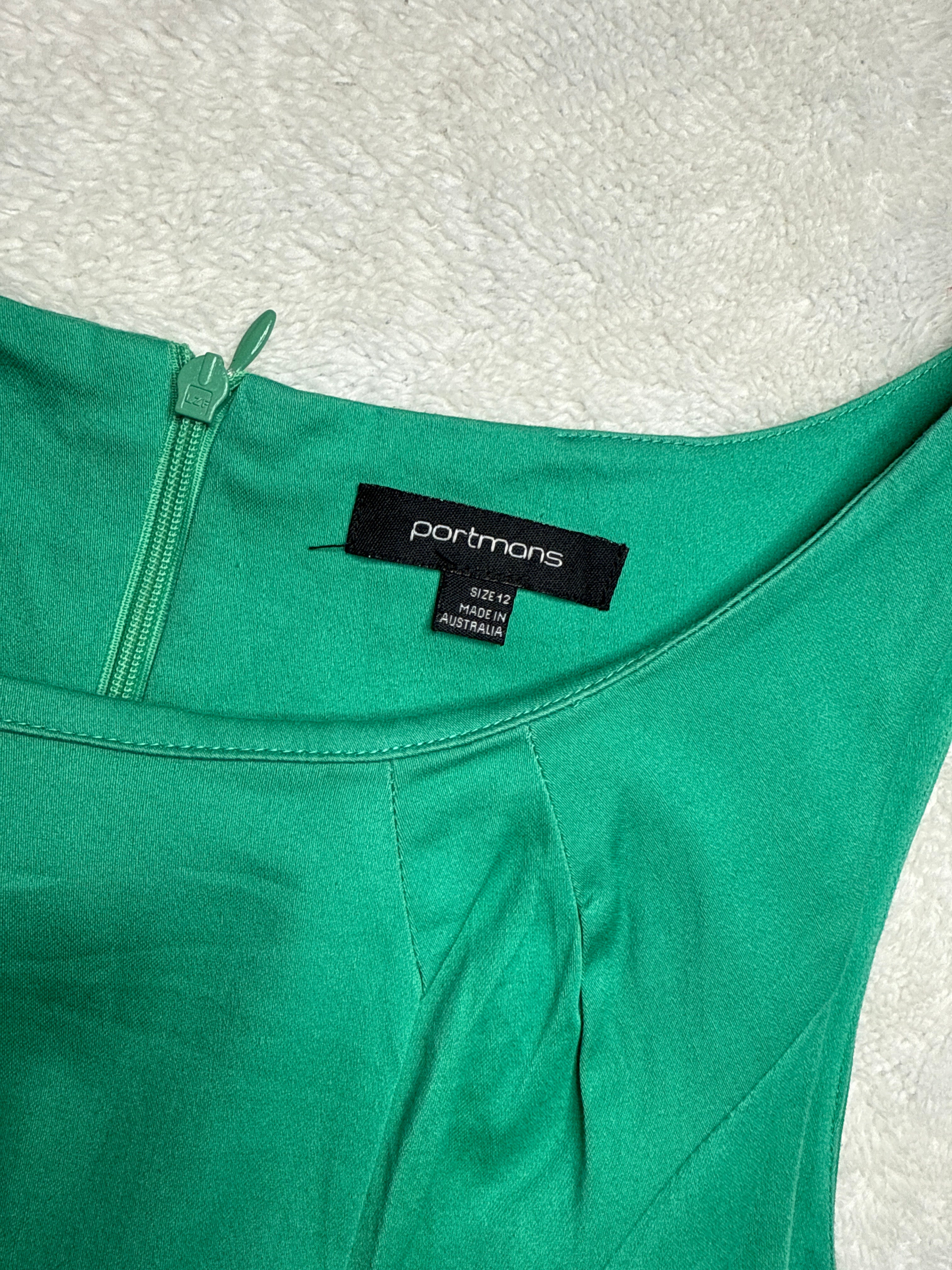 Portmans Green Pleated Dress (Large)