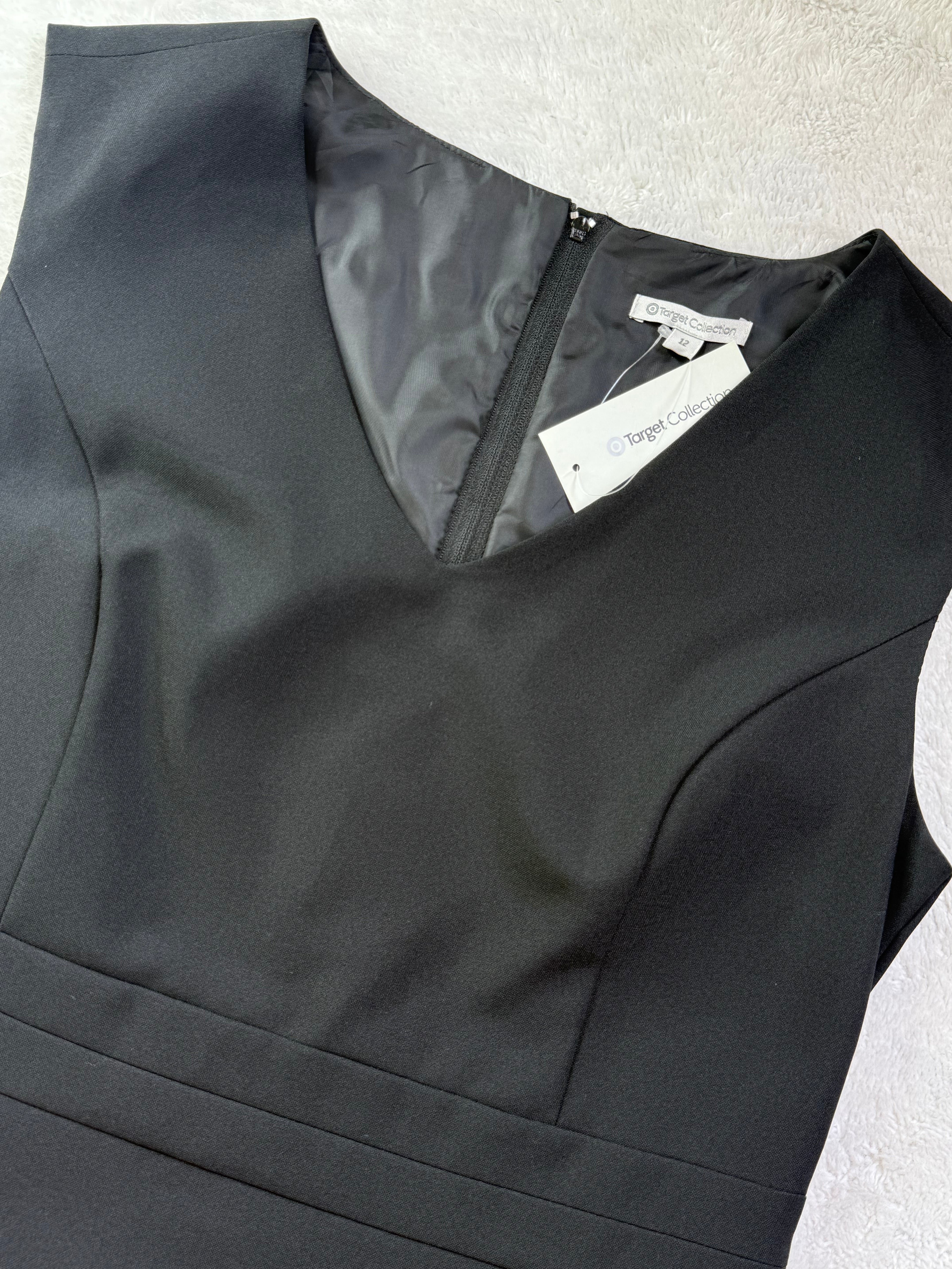 Target Collection Black V-Neck Sheath Dress | UK 12