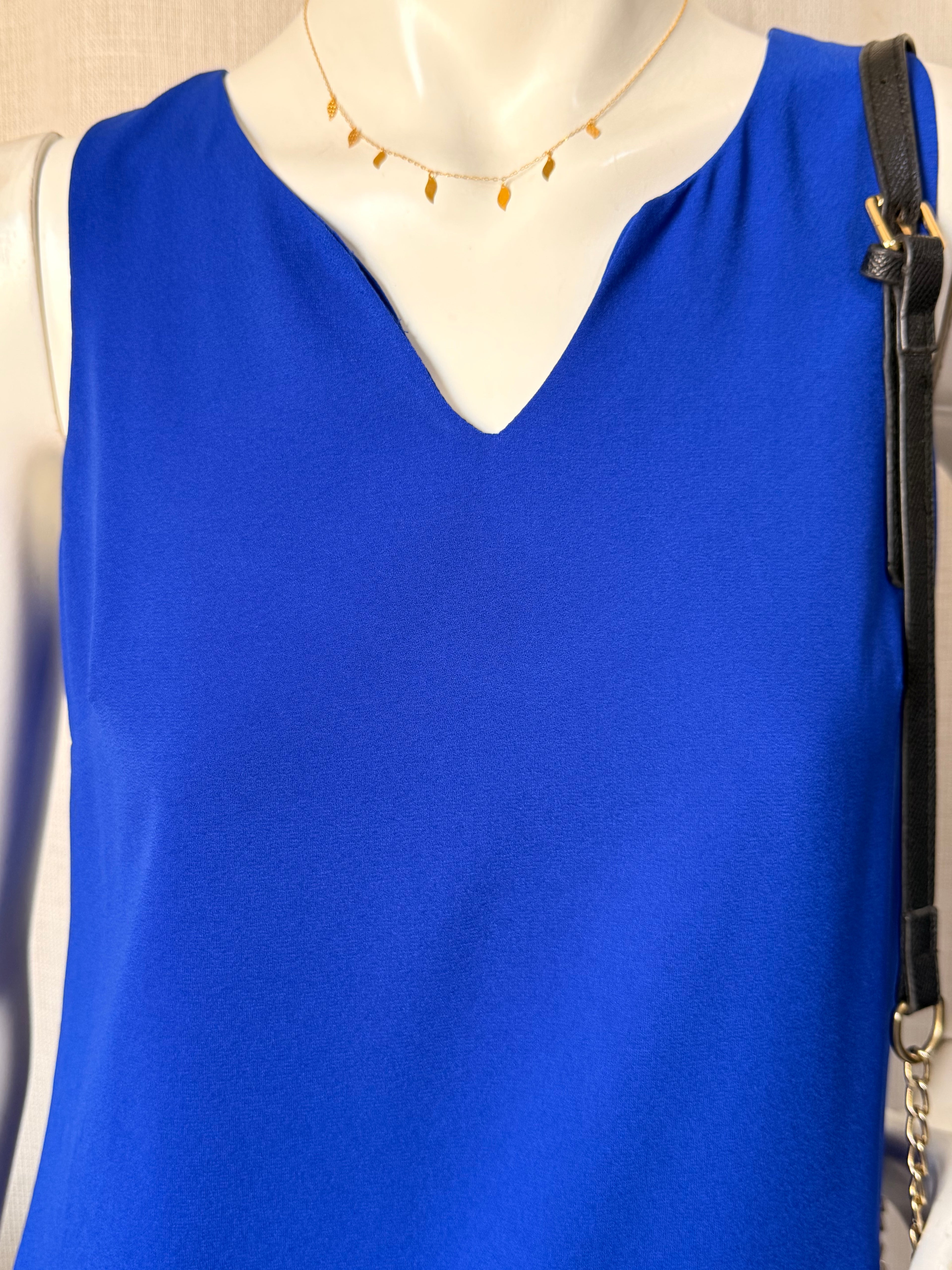 A|wear Cobalt Blue V-Neck Shift Dress with Front Pockets