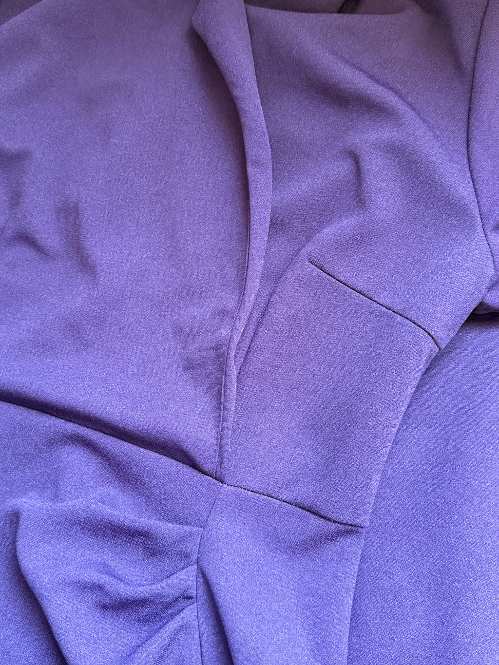 Sophisticated Deep Purple Blazer-Style Midi Dress