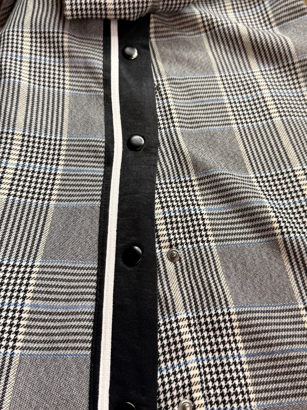 Zara TRF Grey Plaid Checkered Shift Mini Dress - Size L (Bust 40")