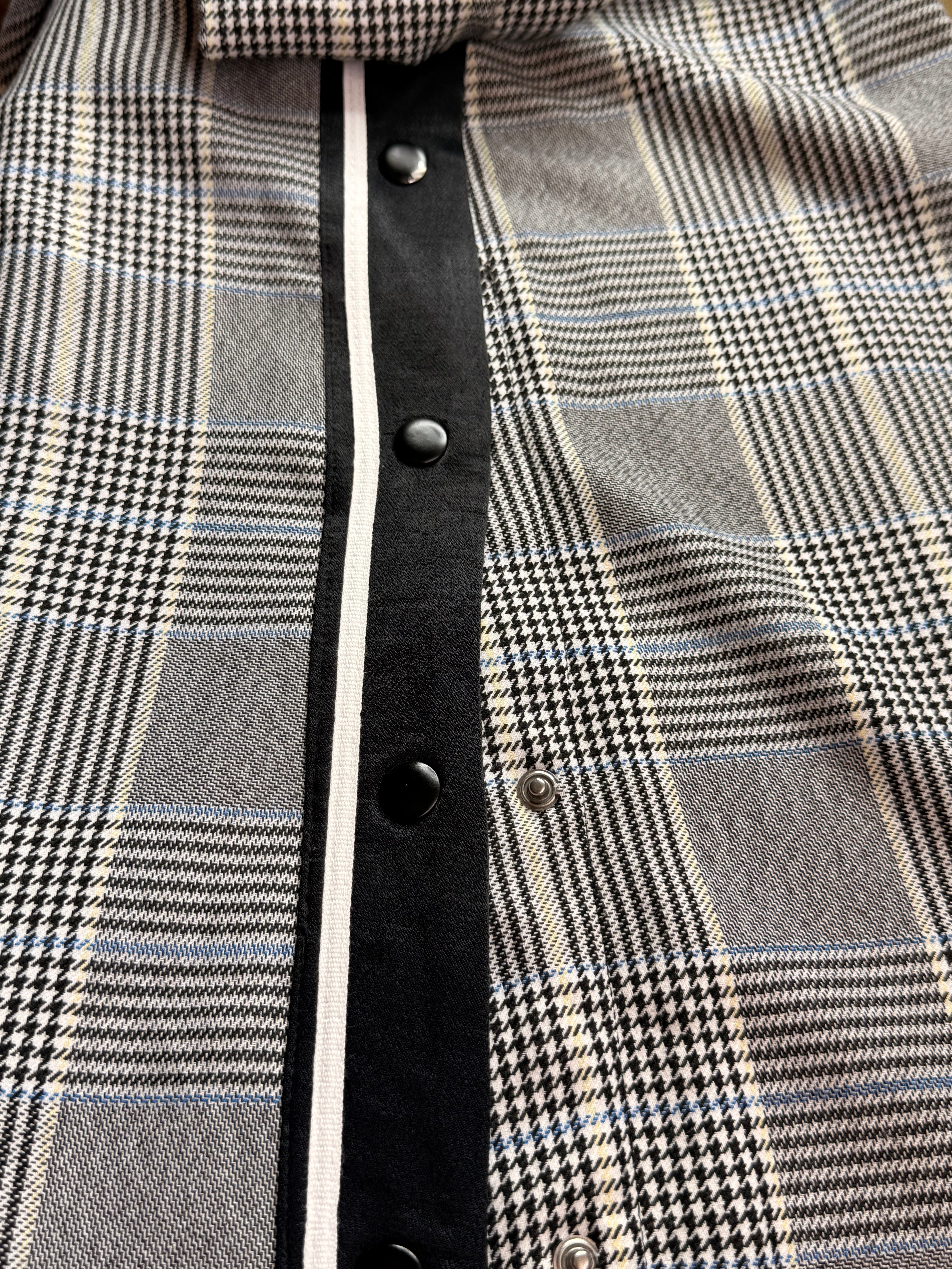 Zara TRF Grey Plaid Checkered Shift Mini Dress - Size L (Bust 40")