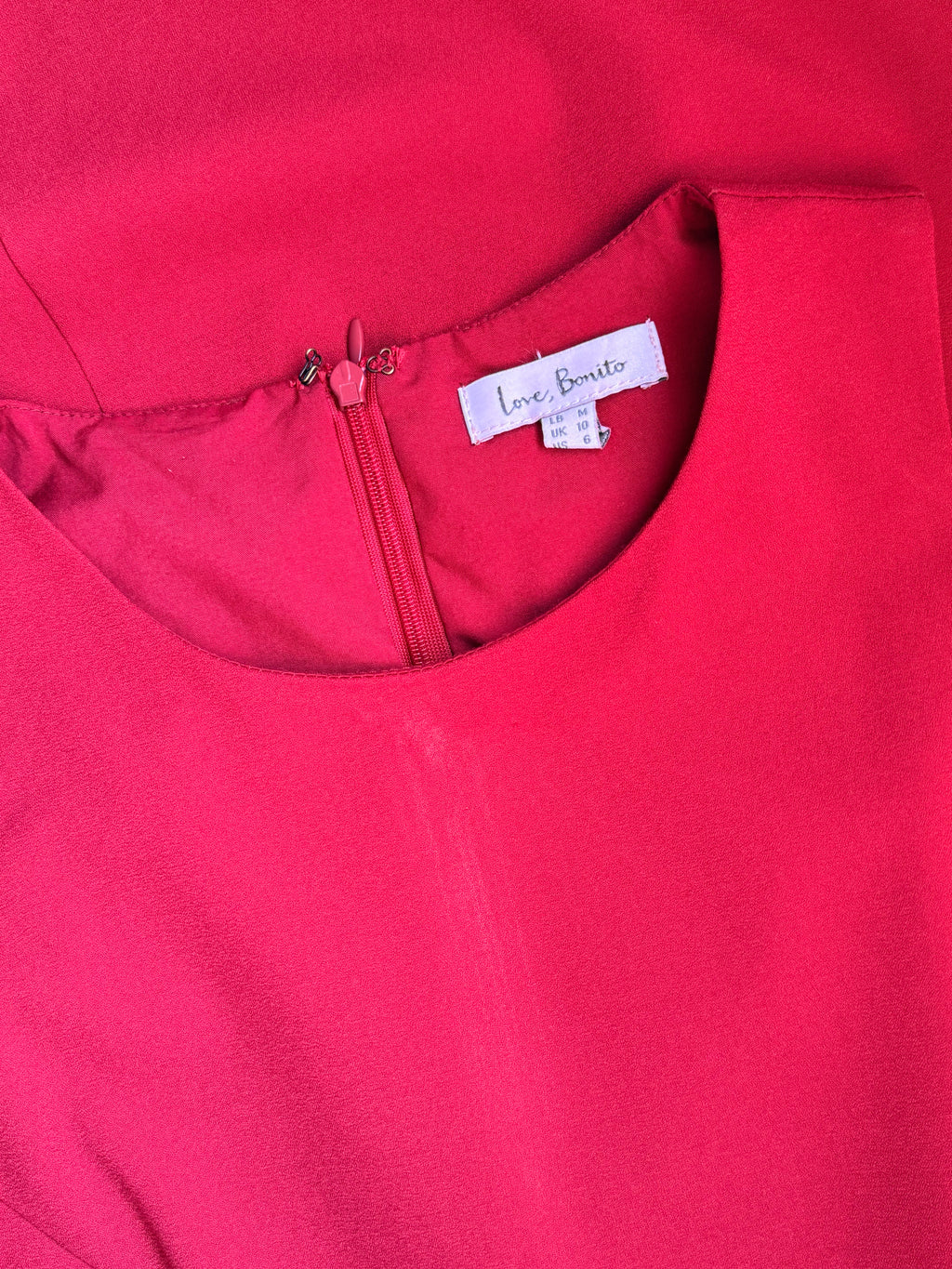 Love Bonito Burgundy Draped Tulip Dress – Size M / UK 10 | Elegant Cocktail Dress