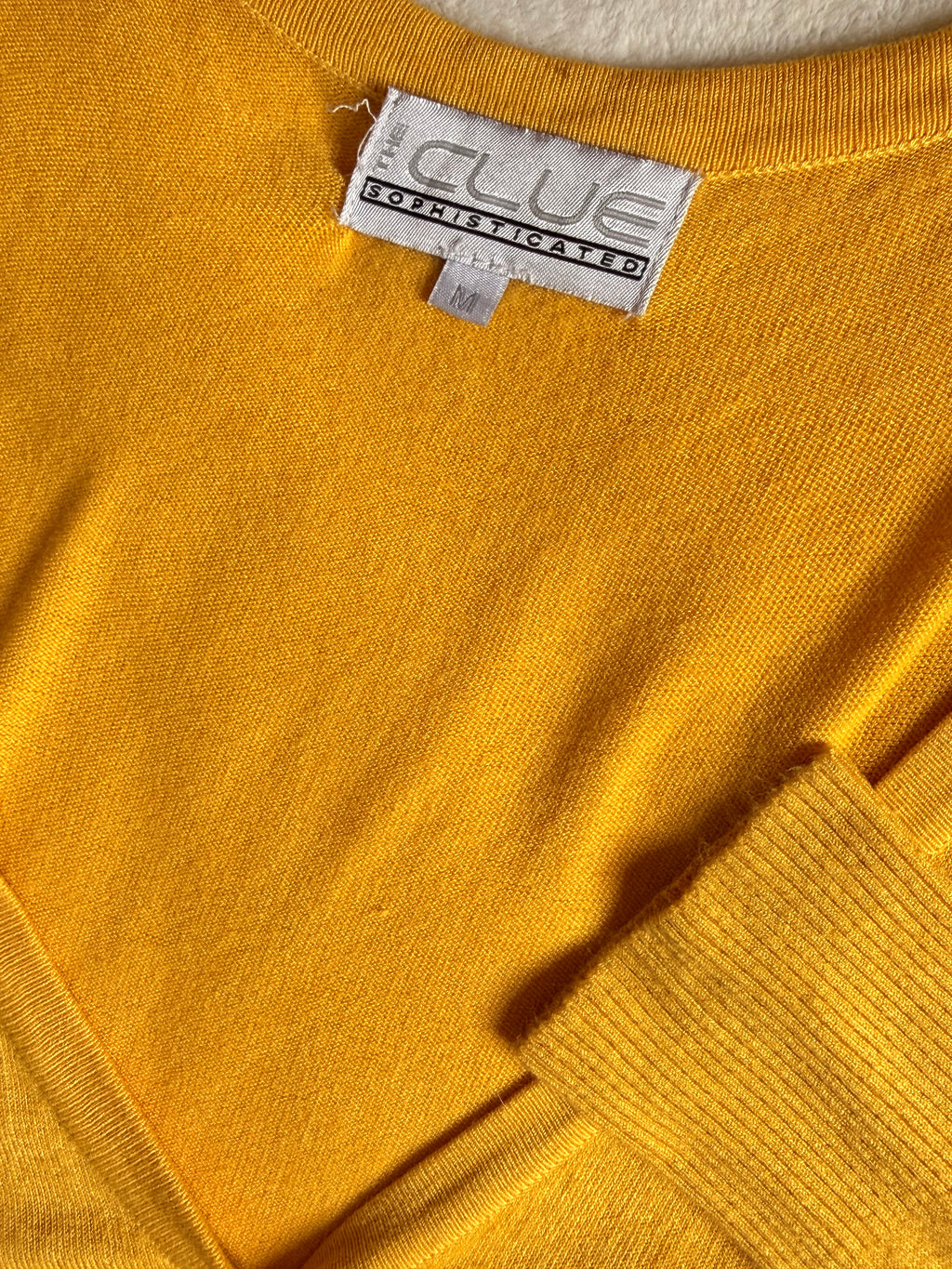 The Clue Sophisticated Mustard V-Neck Cardigan | Medium