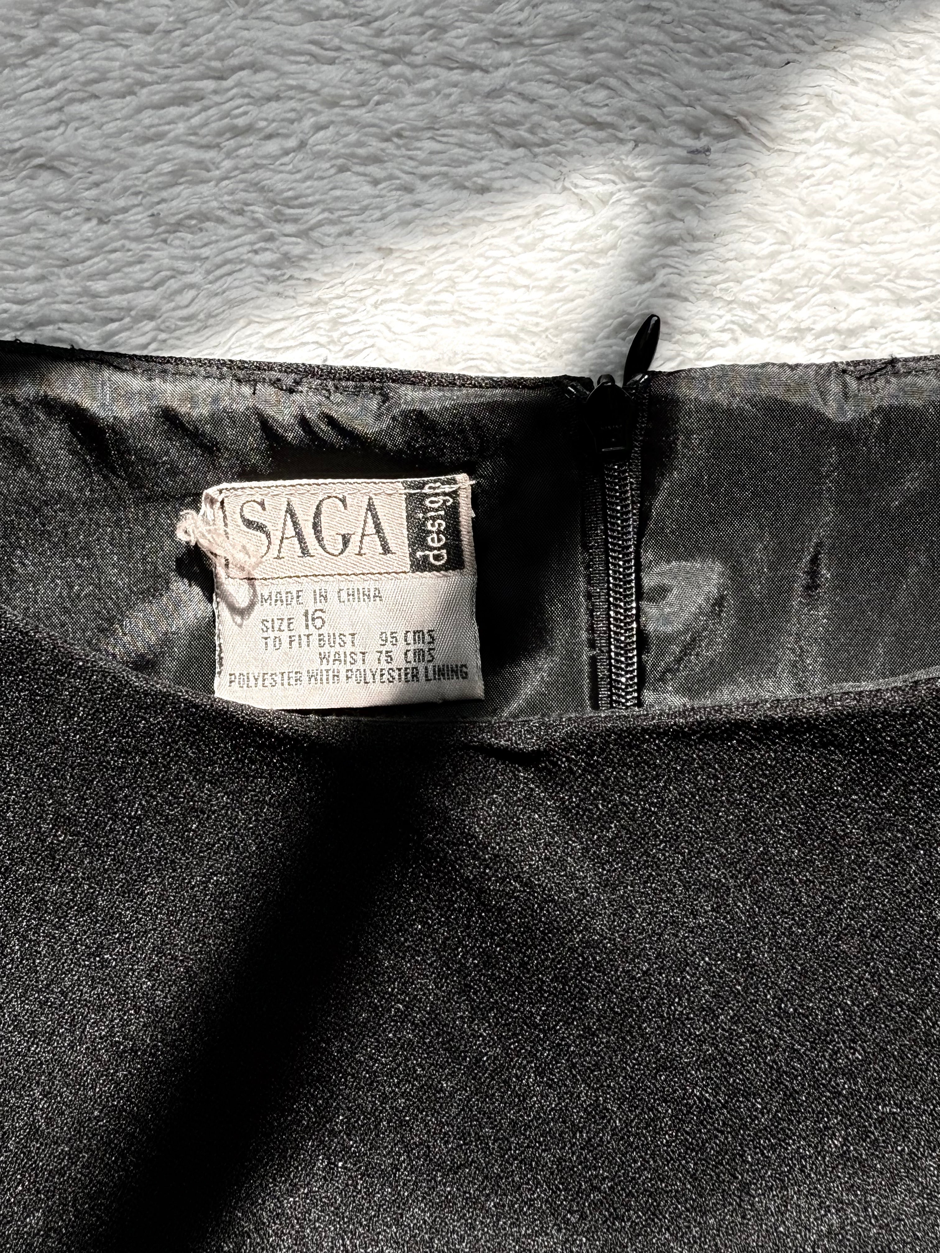 🖤 Effortless Elegance: SAGA DESIGN Preloved Black Sheath Dress (UK 16)