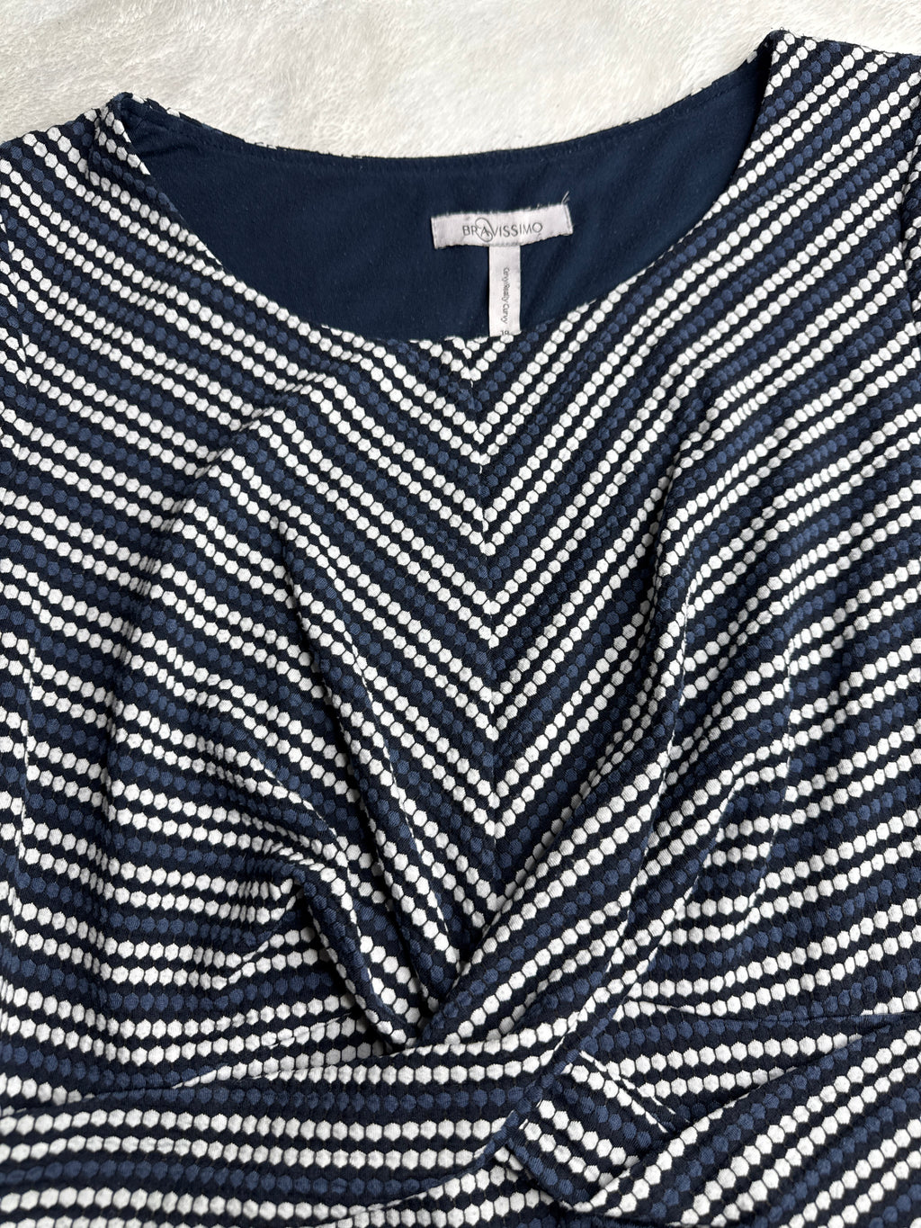 Striped Knit Dress with Twist Front (18 / 3XL)