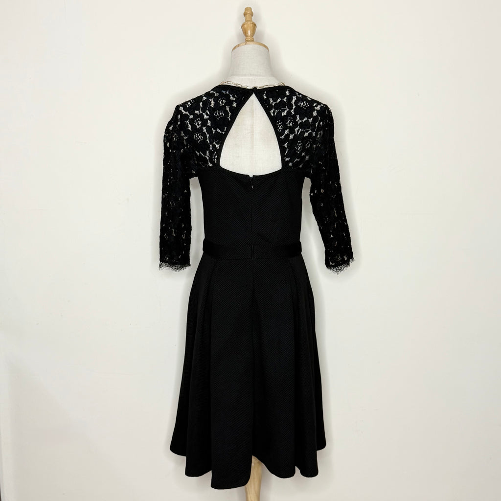 Dorothy Perkins Black Lace Fit-and-Flare Dress