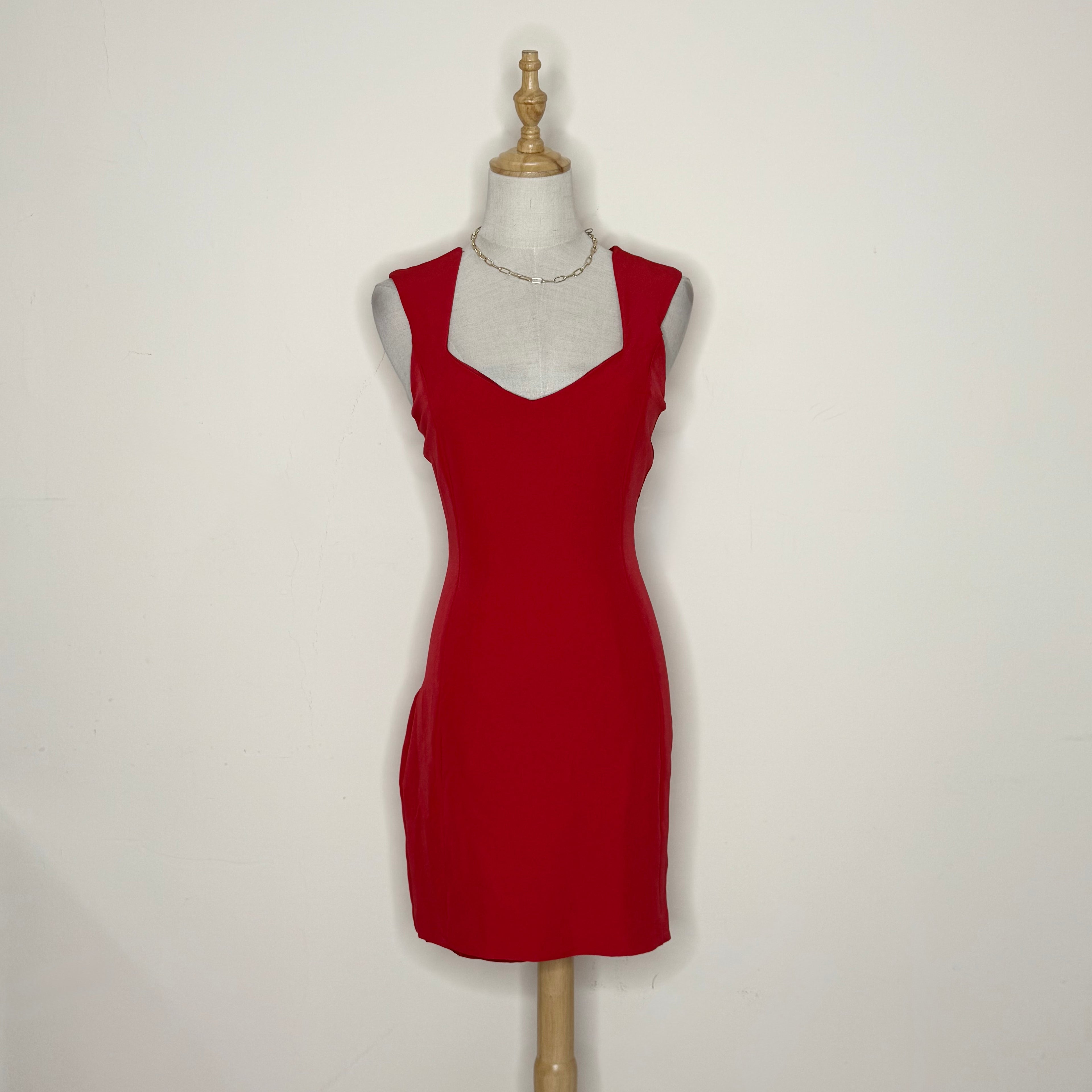 Mango Basics Red Mini Dress