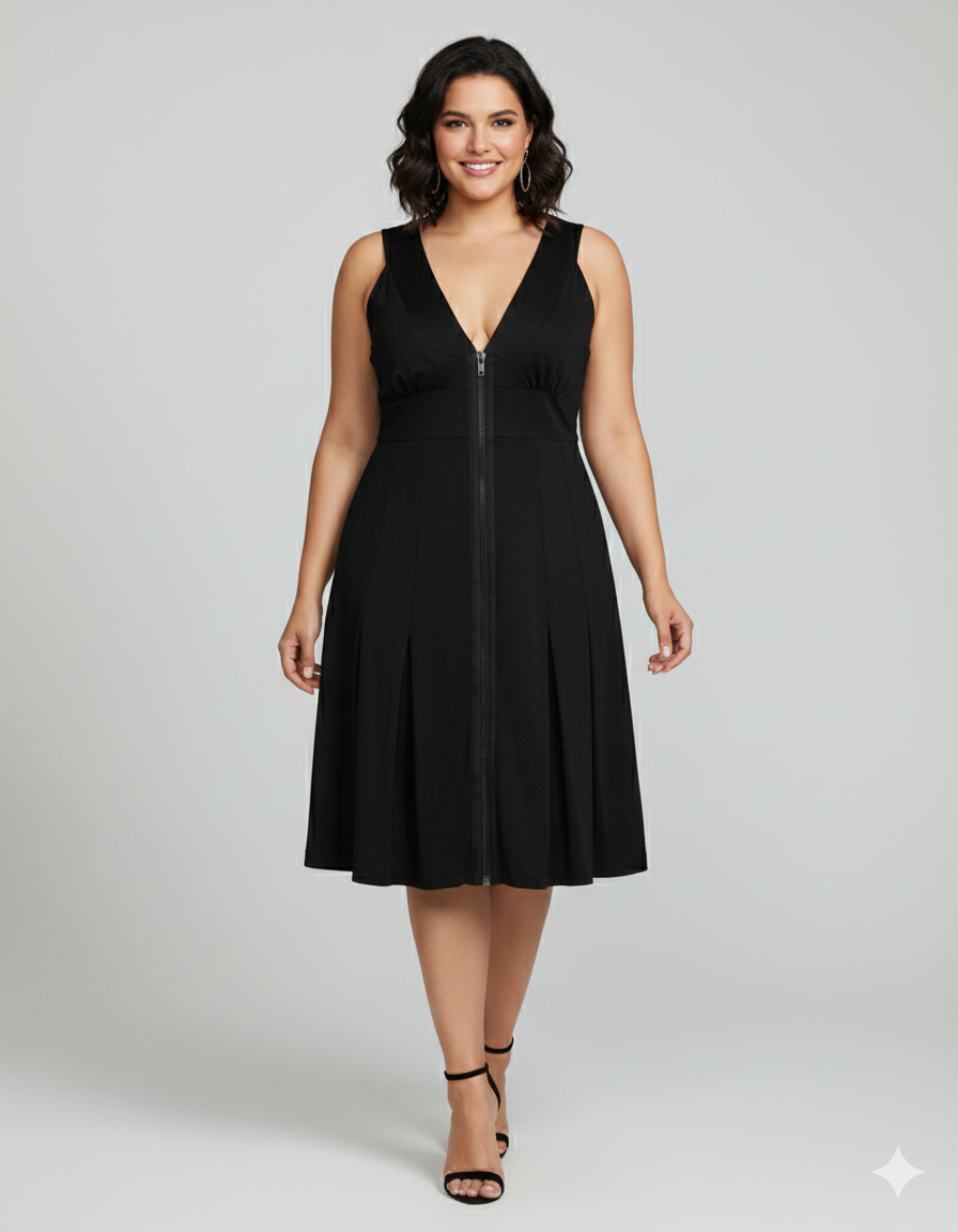 Classic Black Midi Dress