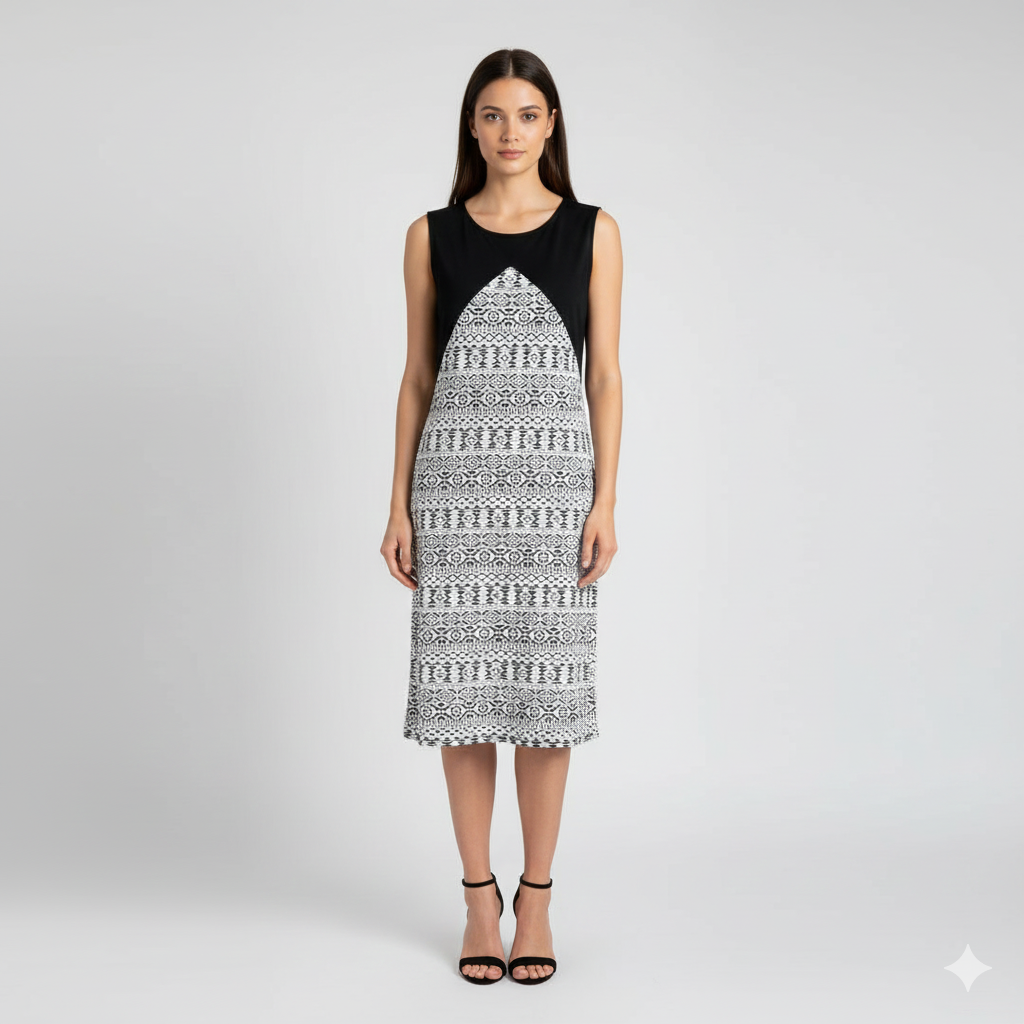 🇫🇷 Parisian Chic: NAF NAF Printed Dress (Size S)