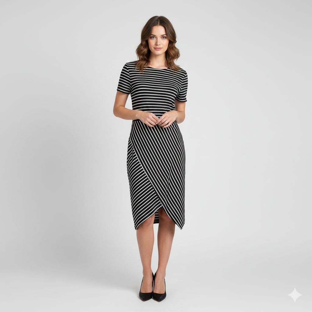 🚀 Trendy Chic: ZARA TRAFALUC Striped Dress (Size M)