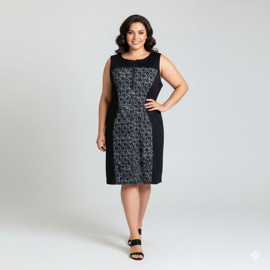 Ripe Maternity Black Zip-Front Dress | Size XL