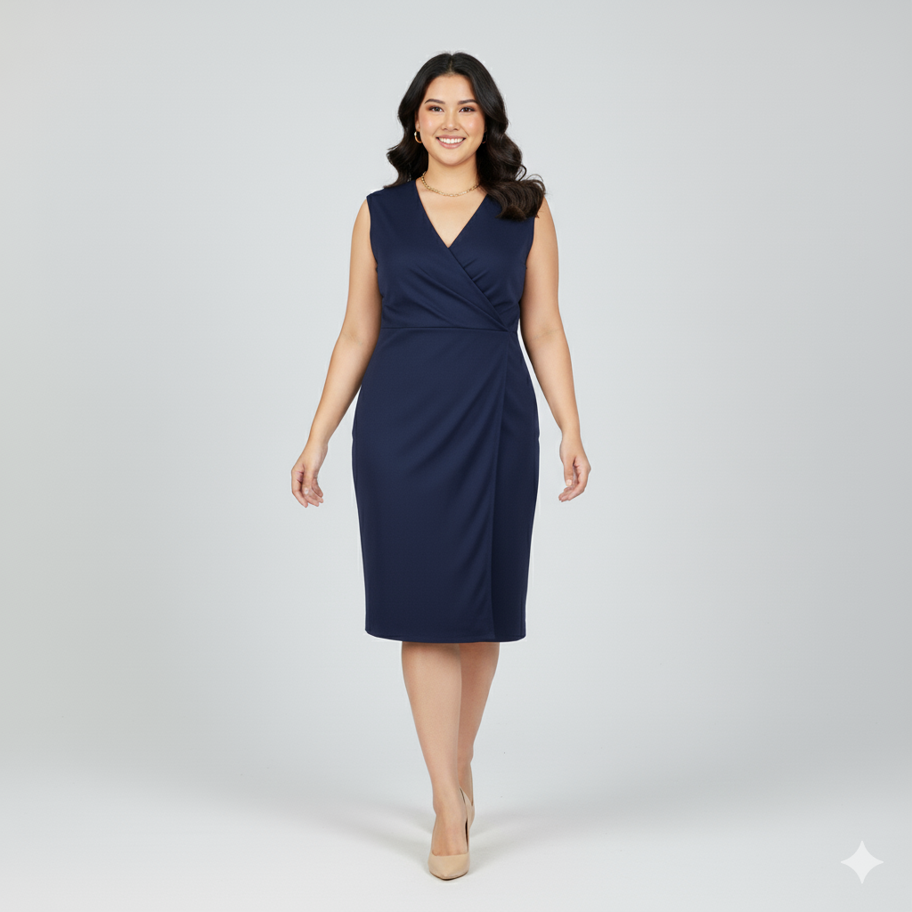 Phase Eight Plus Size Navy Wrap Dress (UK 18)