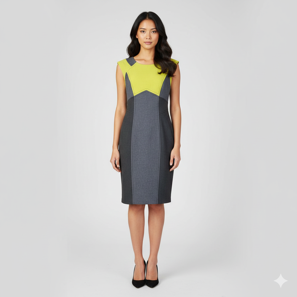 🍸 Timeless Quality: Marks & Spencer Color-Block Dress (UK 12)