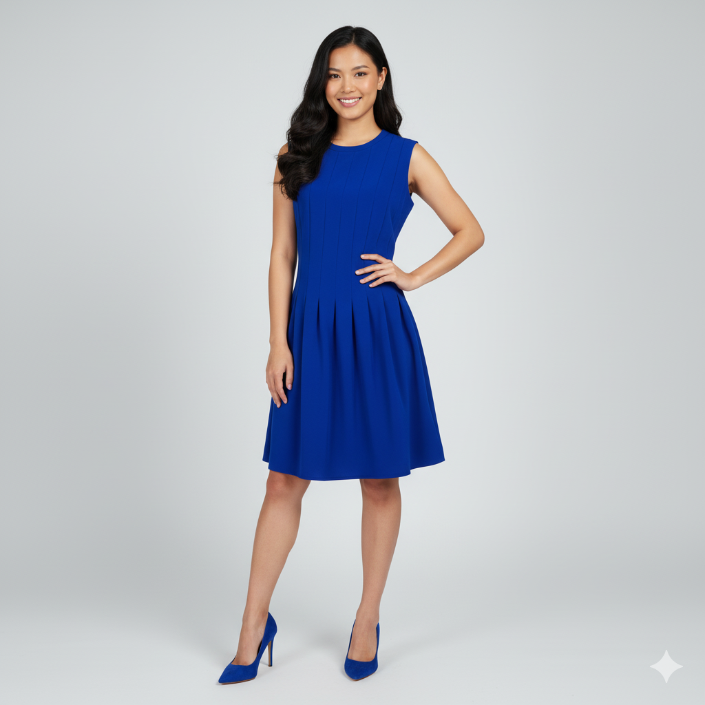 H&M NWT Royal Blue Fit & Flare Dress (US 8)