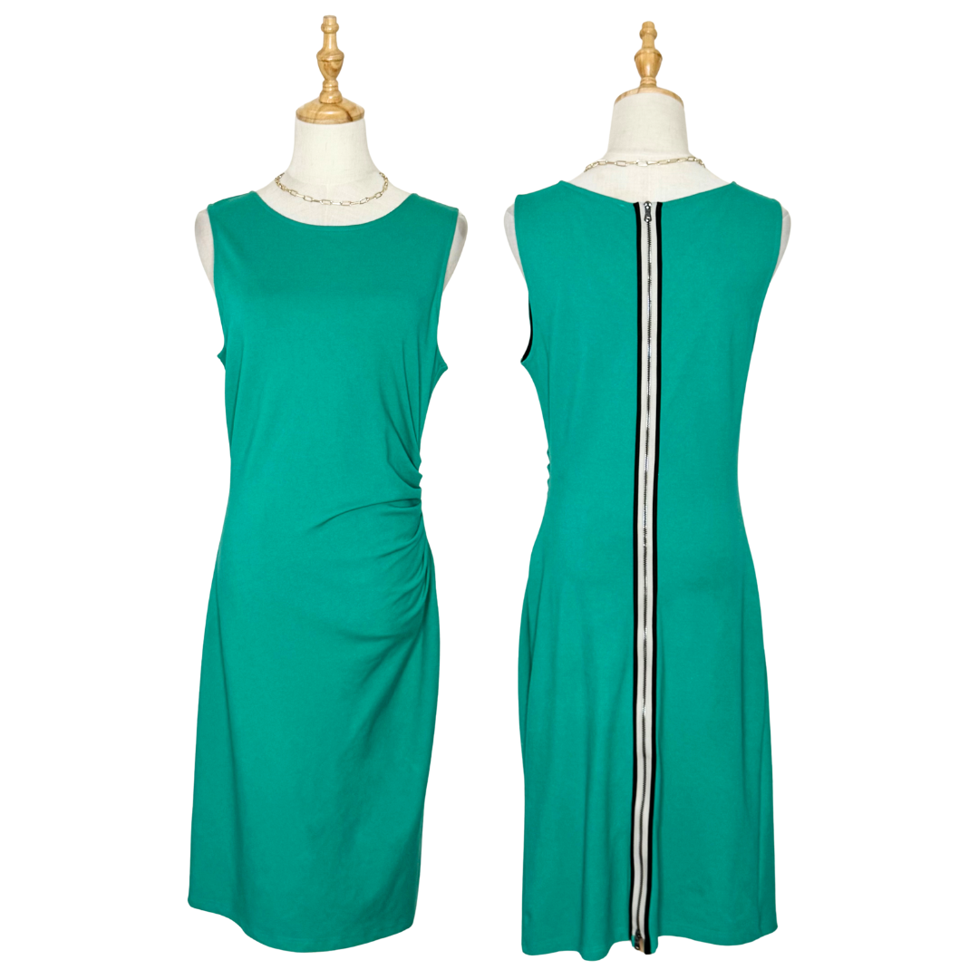 Kenneth Cole Emerald Green Ruched Dress