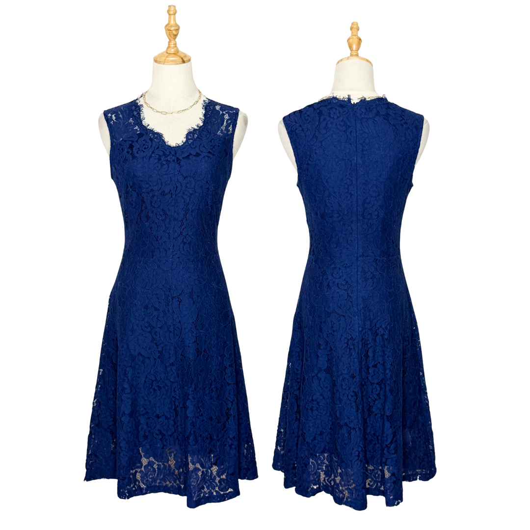 Target Collection Navy Blue Lace A-line Dress (Medium)