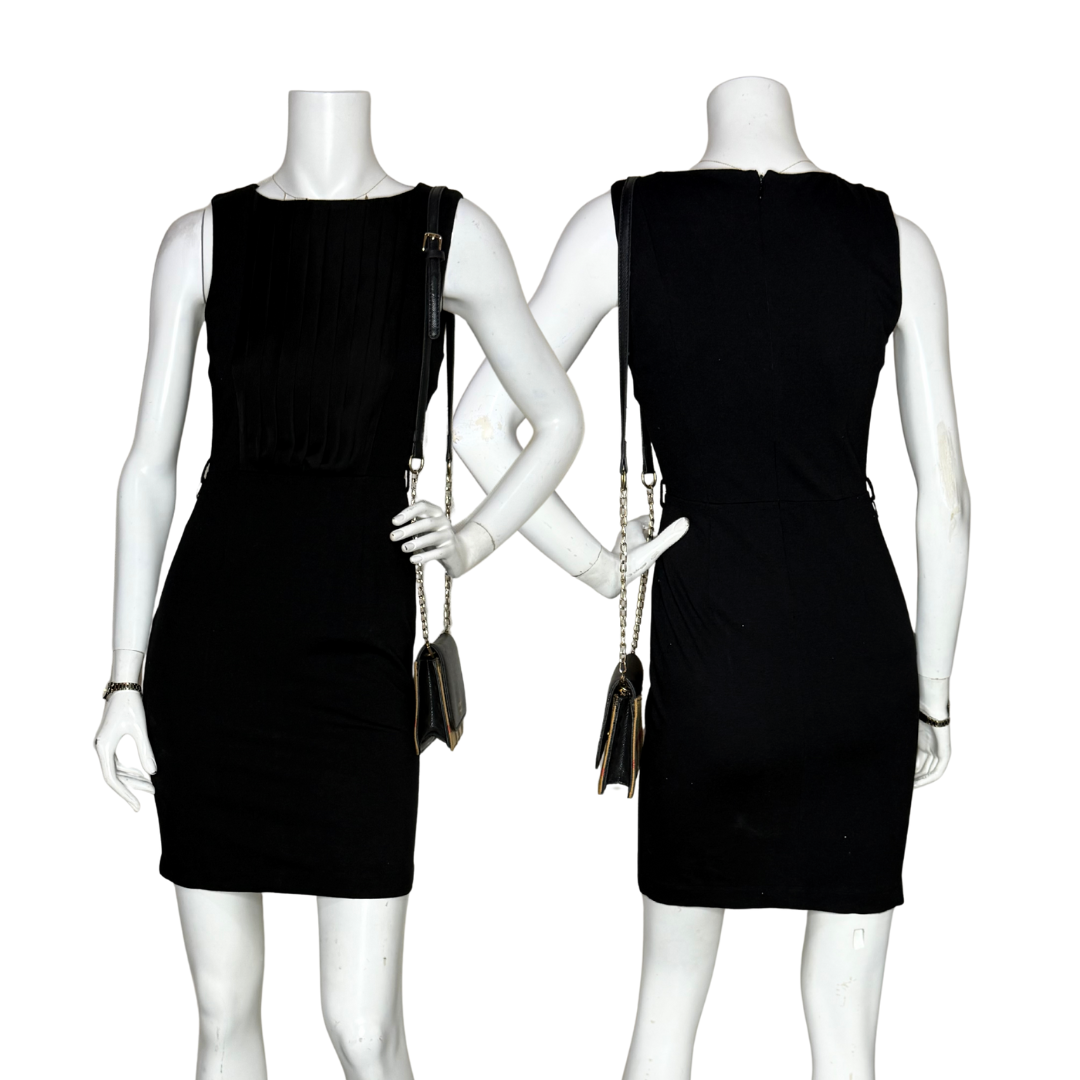 Mango Black Sleeveless Mini Dress (Small)