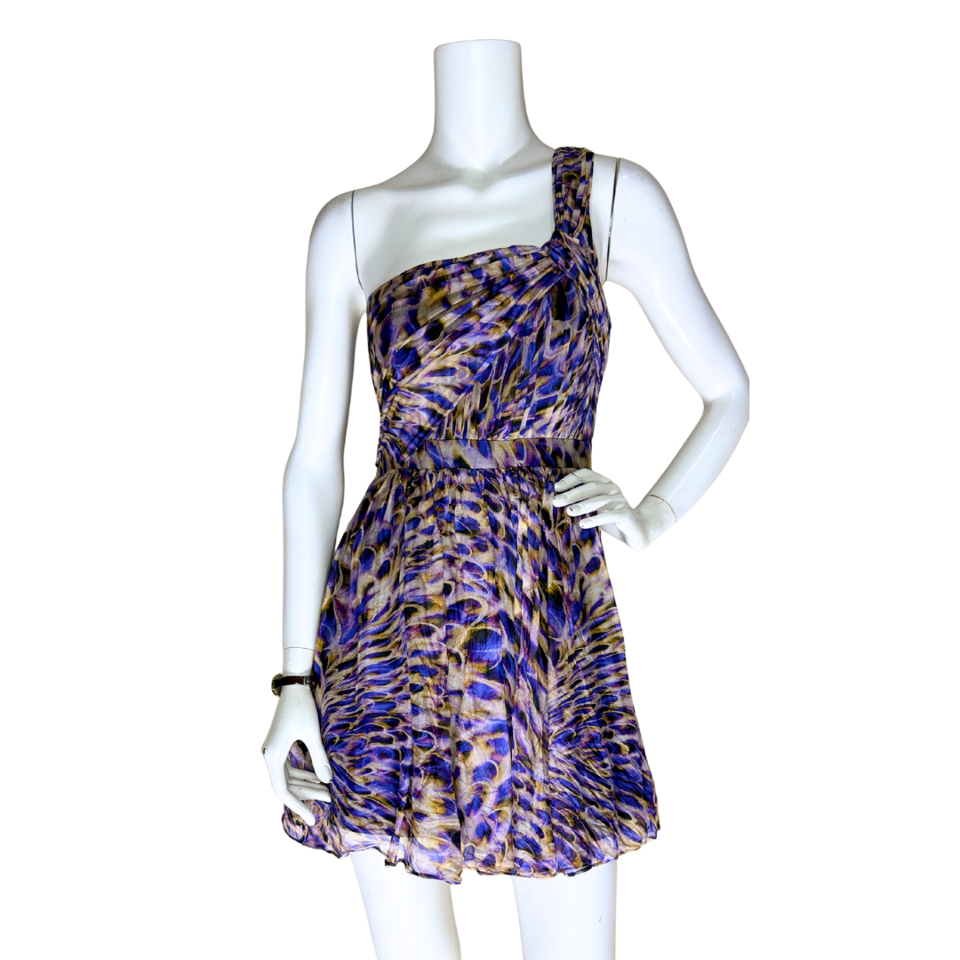 Forever New One-Shoulder Animal Print Dress
