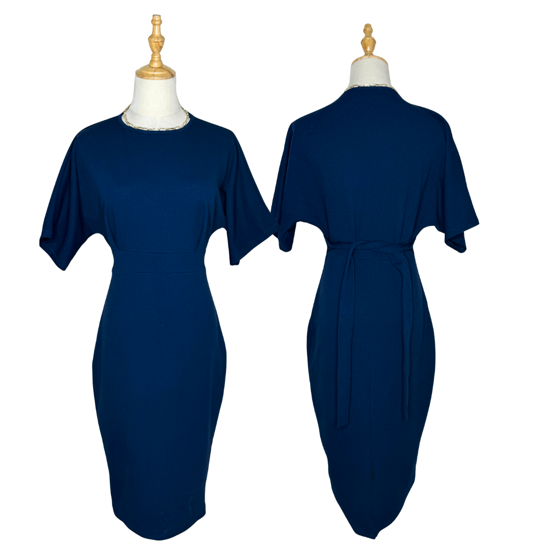 Boohoo Blue Kimono Sleeve Dress