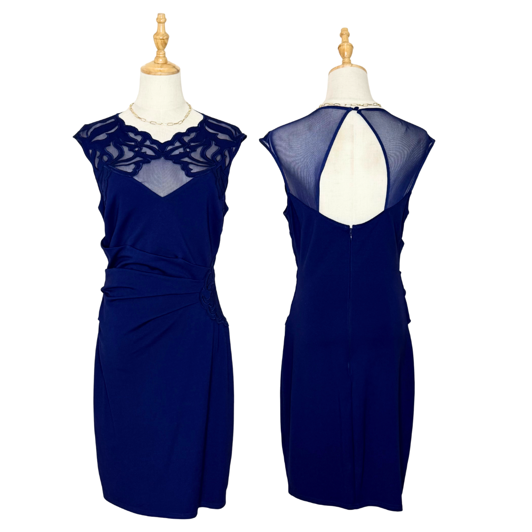 Lipsy London Navy Blue Lace Dress