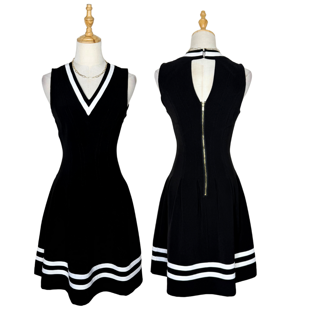 H&M Black & White A-Line Dress (US 6 / Small)